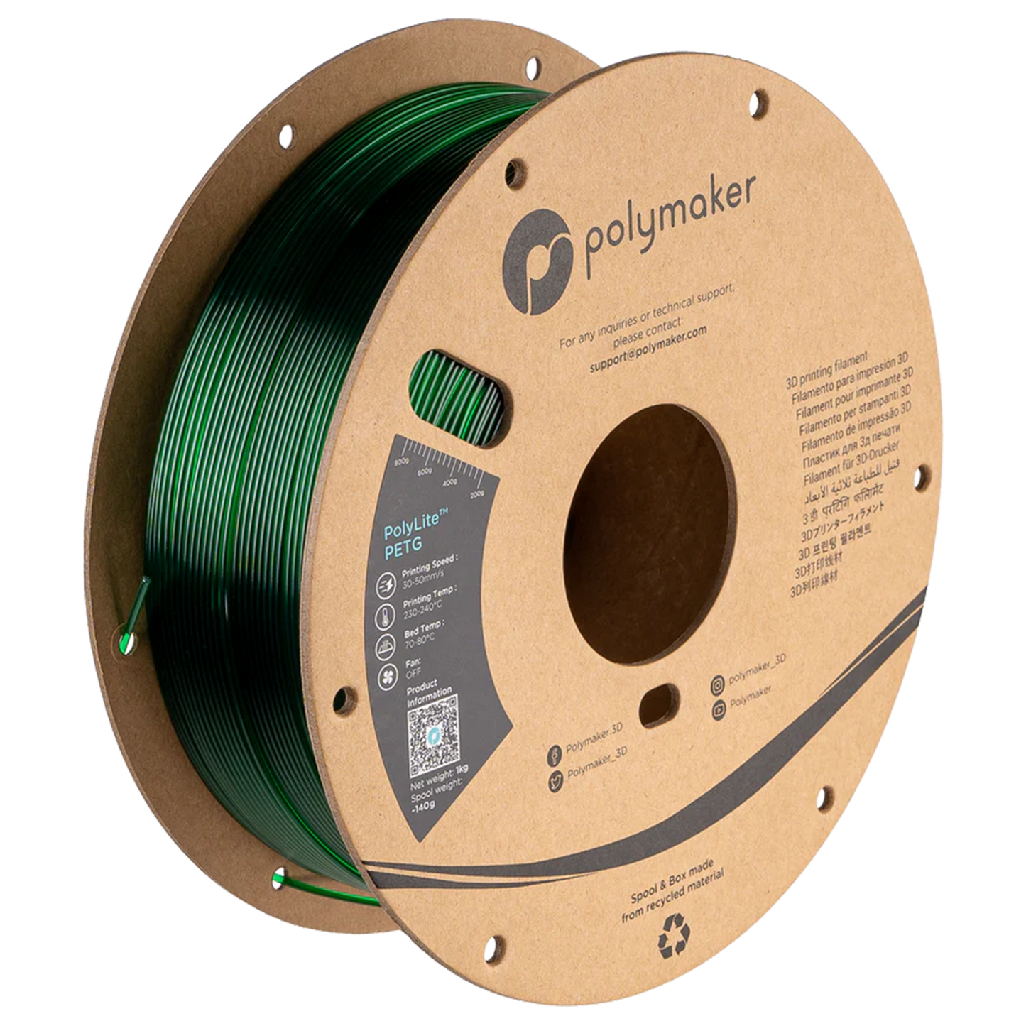 PolyLite™ PETG Translúcido