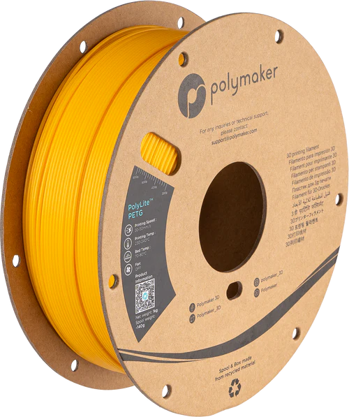 Filamento PETG PolyLite color amarillo
