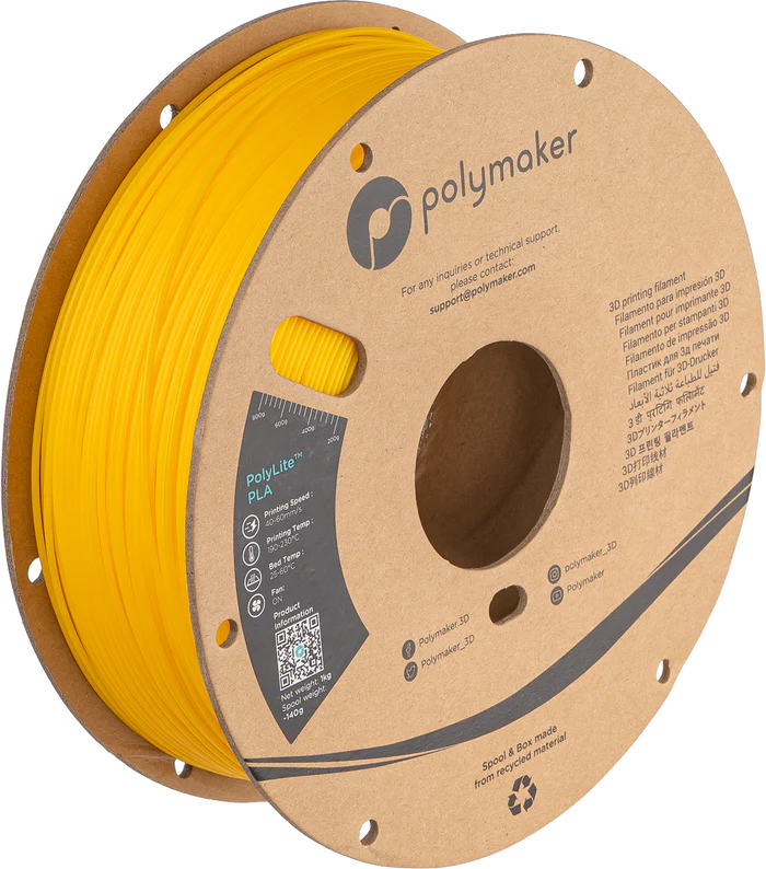 Filamento PLA PolyLite color amarillo