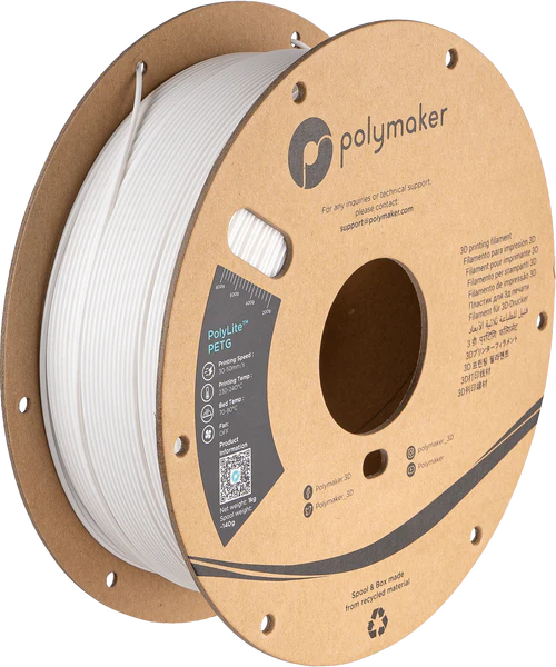 Filamento PETG PolyLite color blanco