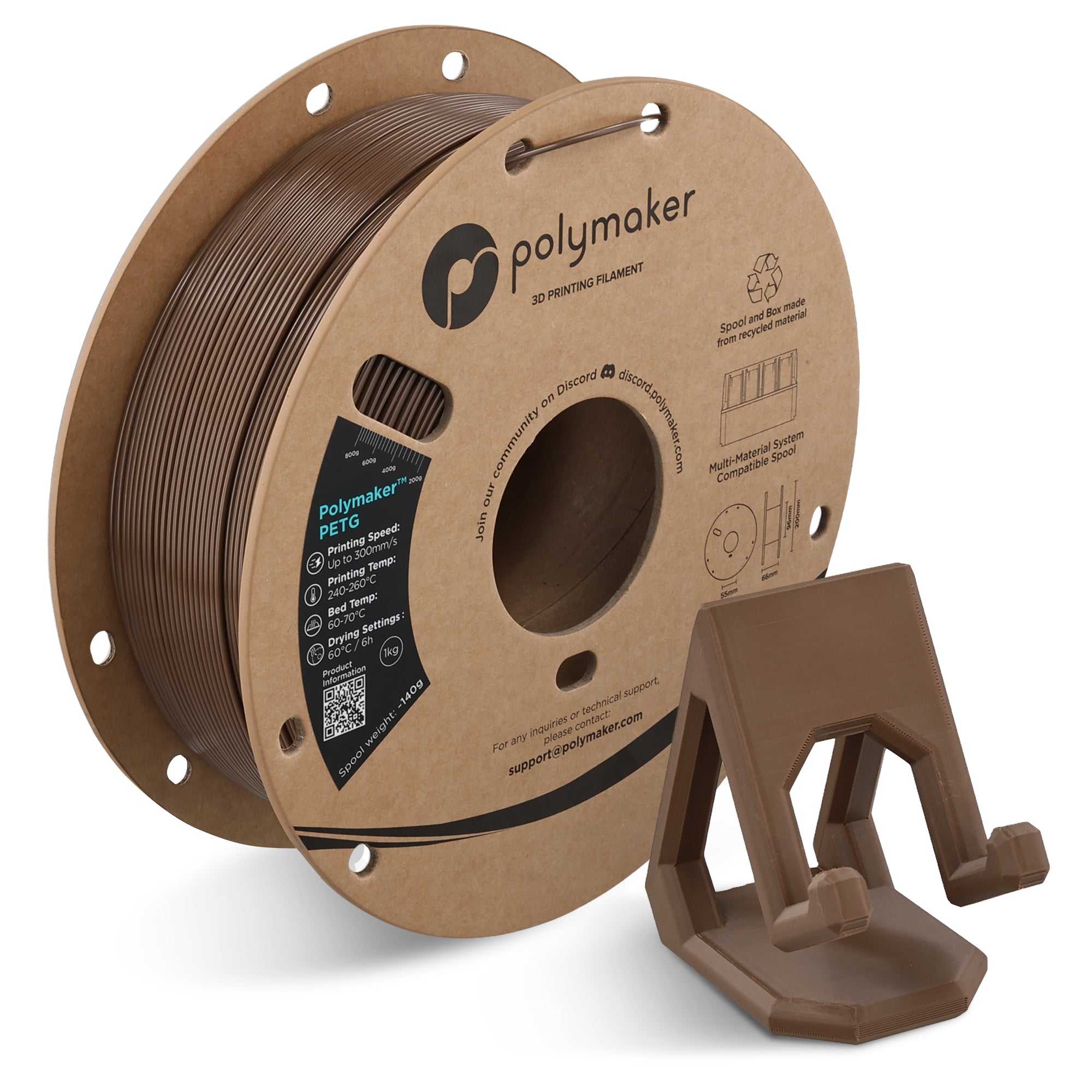 Filamento PETG Polymaker color marrón