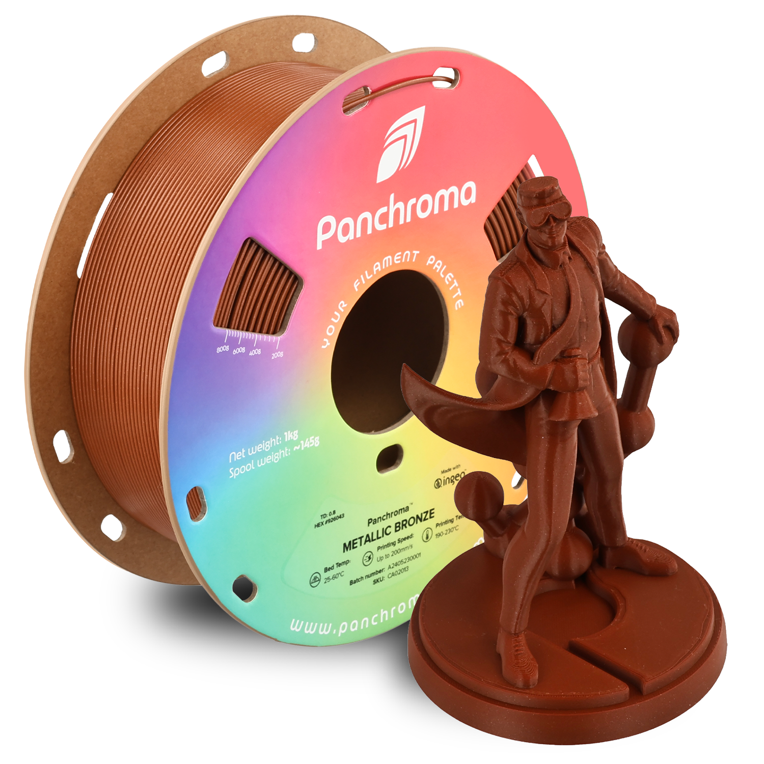 Filamento PLA Metálico Panchroma color bronce