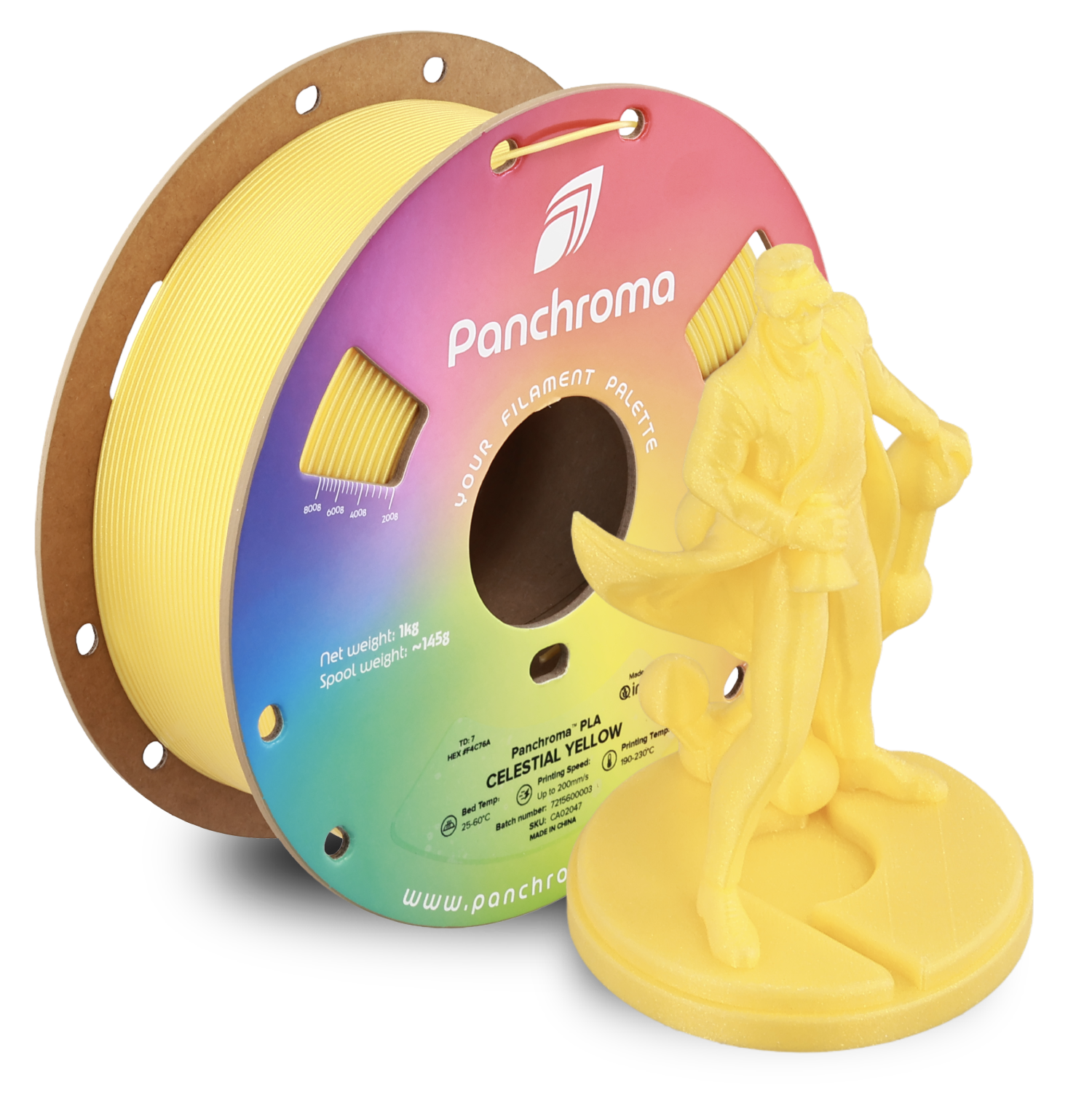 Filamento PLA Celestial Panchroma color amarillo