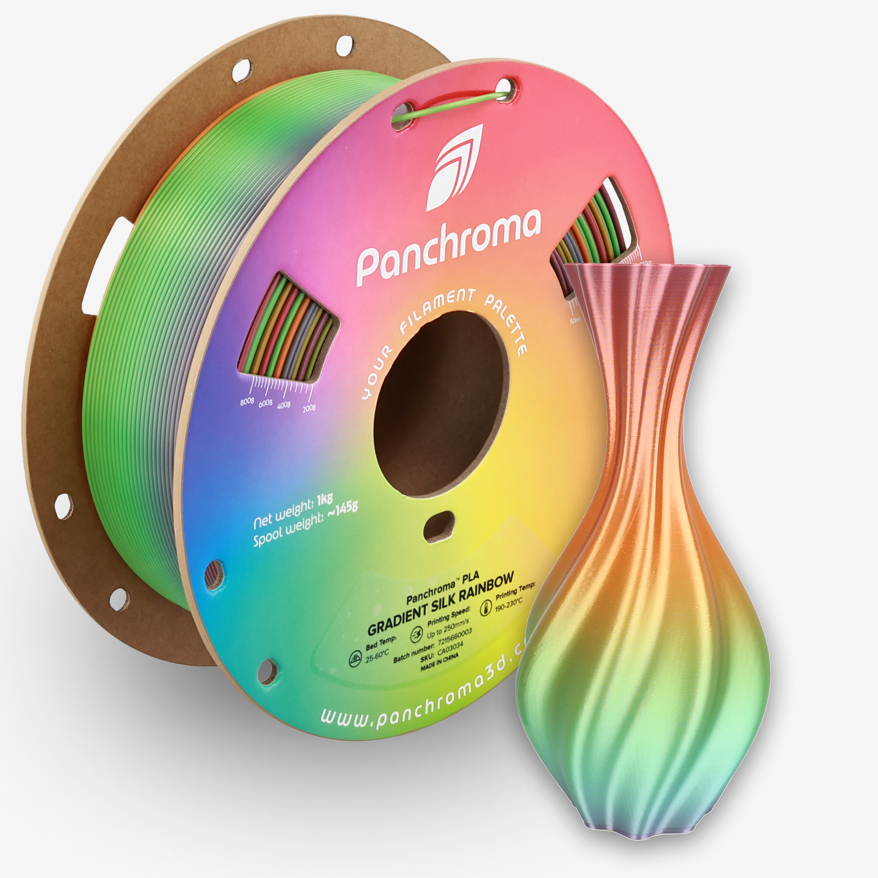 Filamento PLA Gradient Silk Panchroma color Rainbow