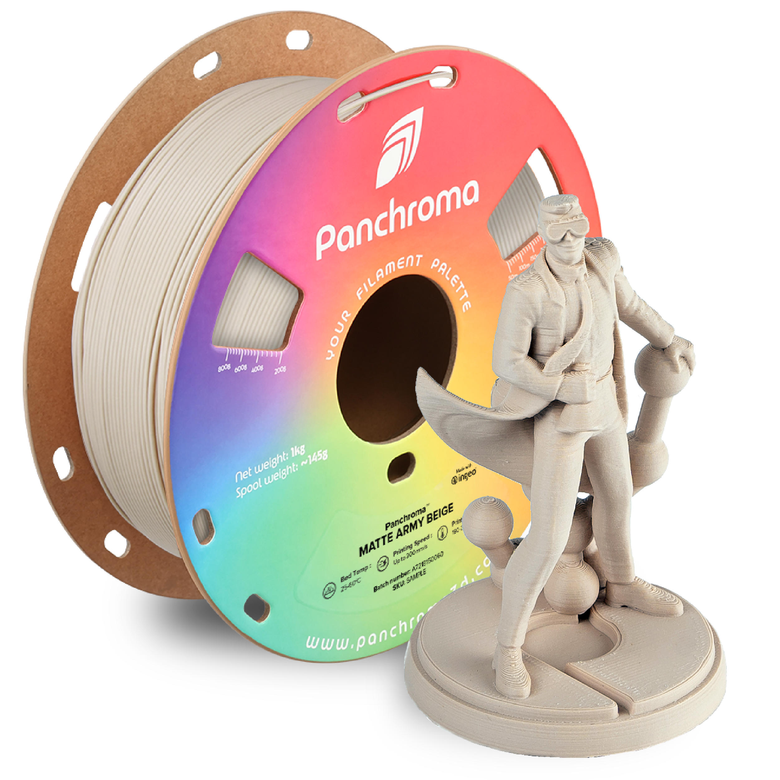 Filamento PLA Mate Panchroma color beige militar
