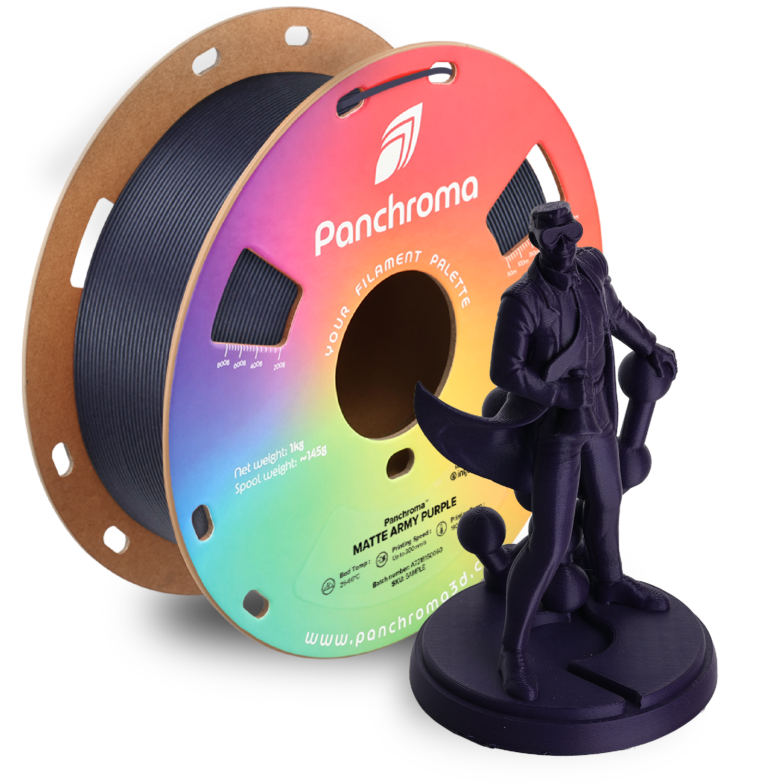 Filamento PLA Mate Panchroma color morado militar