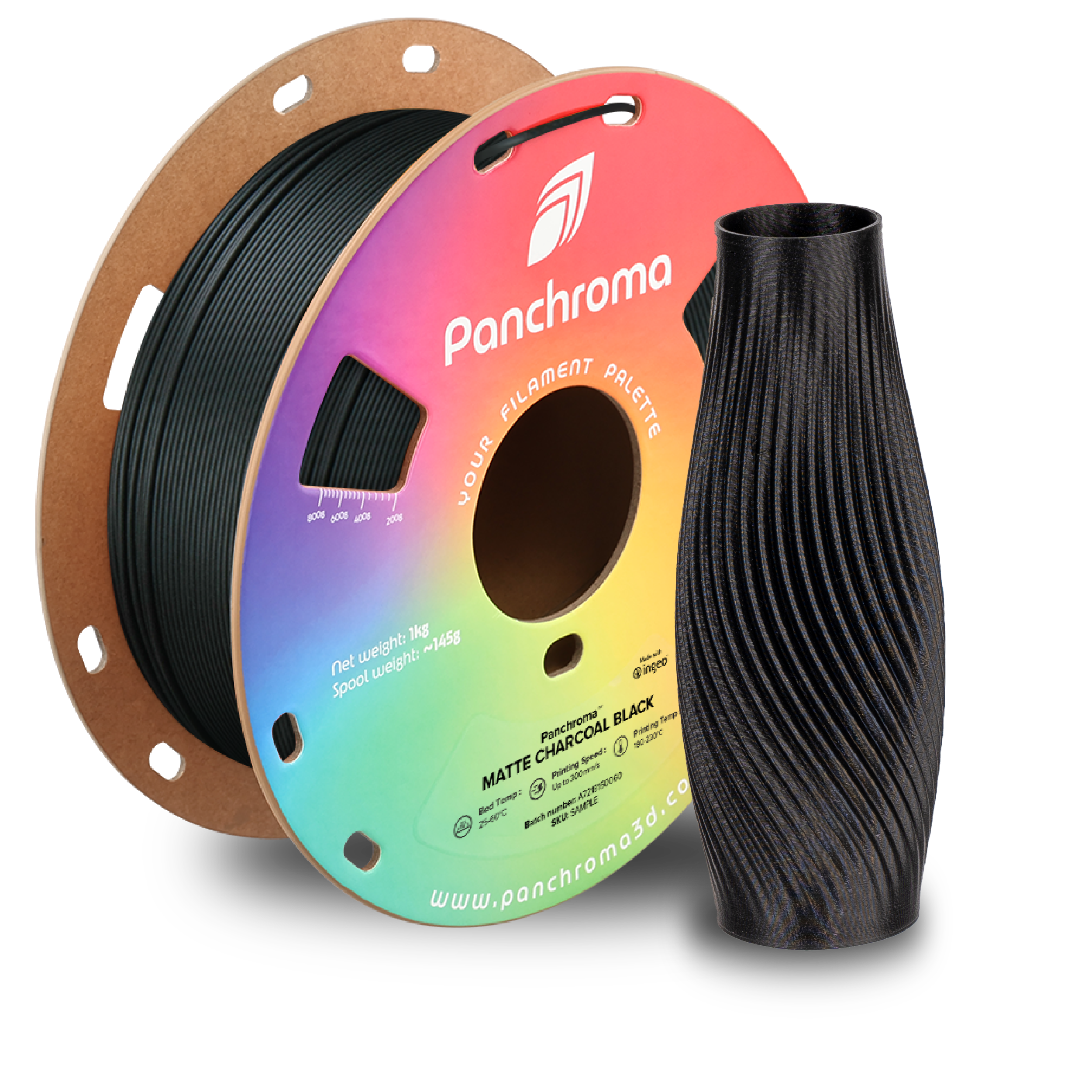 Filamento PLA Mate Panchroma color negro carbón