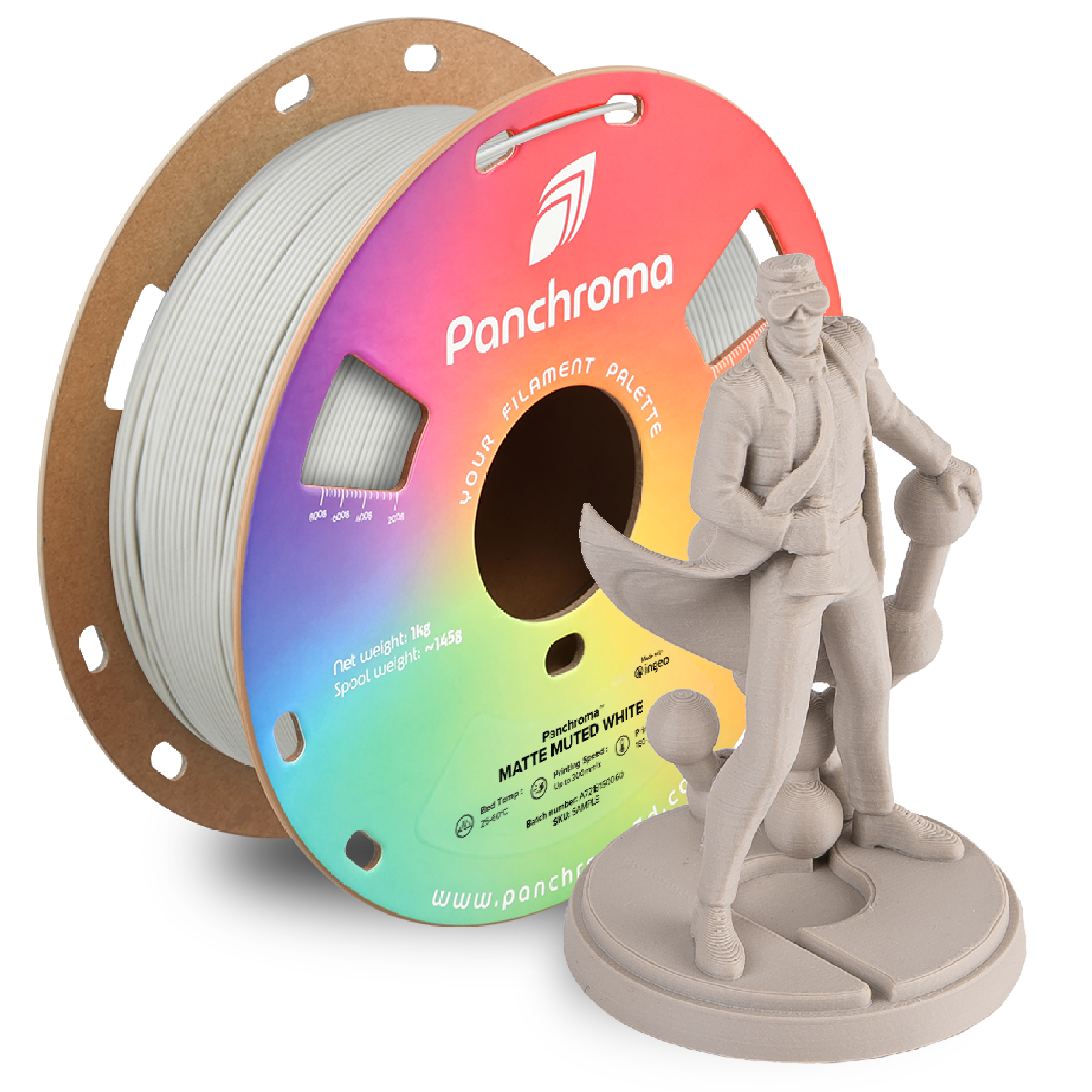 Filamento PLA Mate Panchroma color blanco apagado