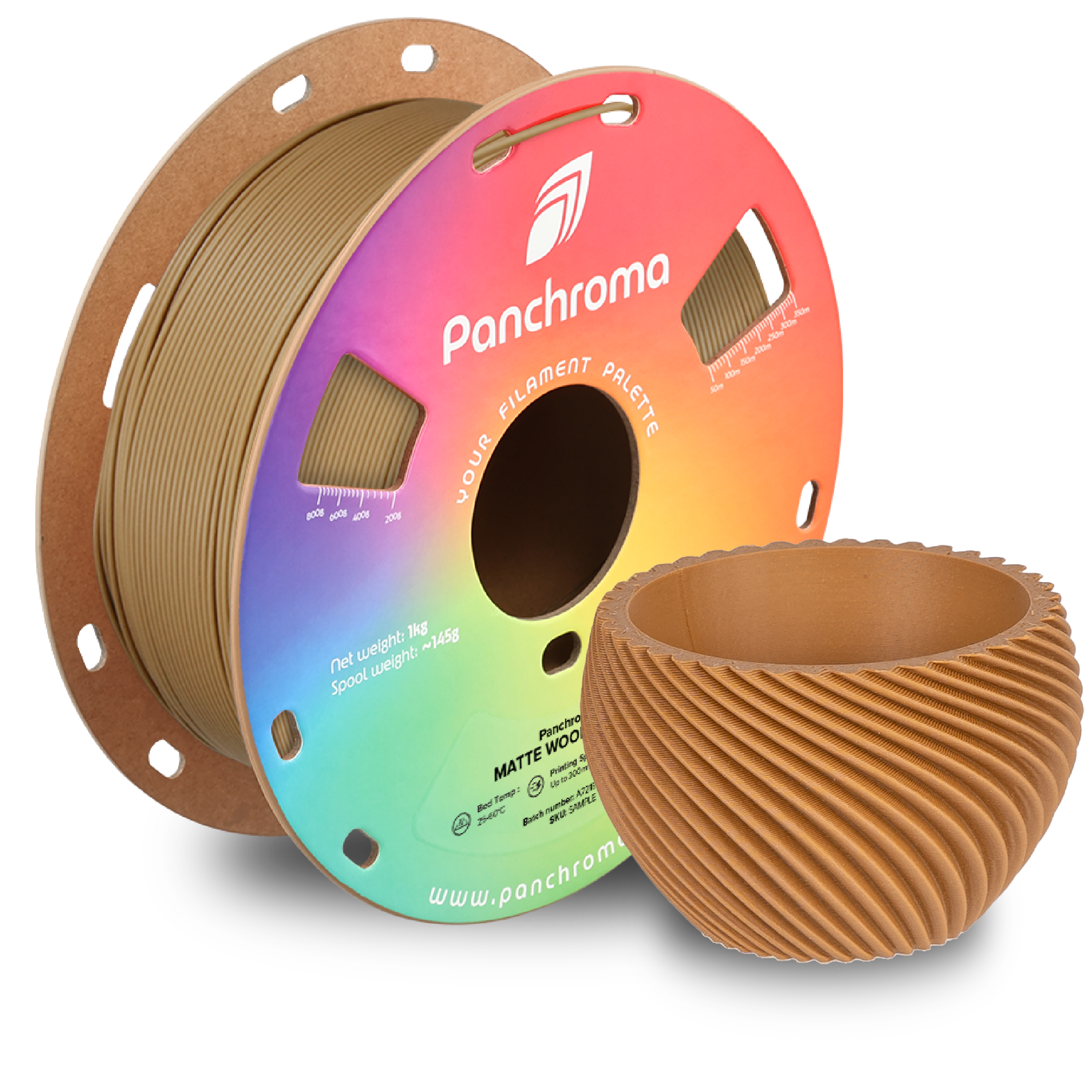 Filamento PLA Mate Panchroma color marrón madera
