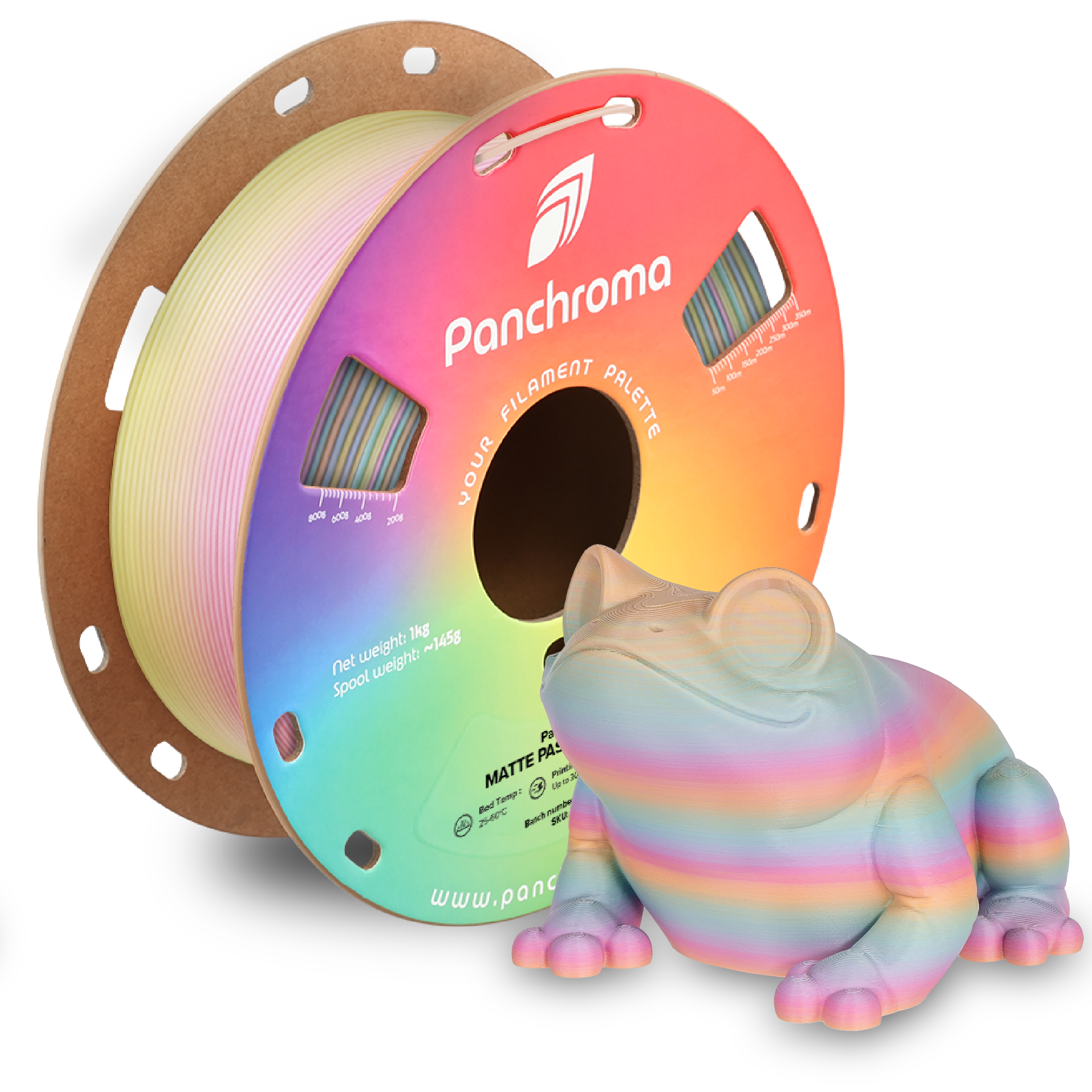 Filamento PLA Mate Gradiente Panchroma color arcoíris pastel - bobina