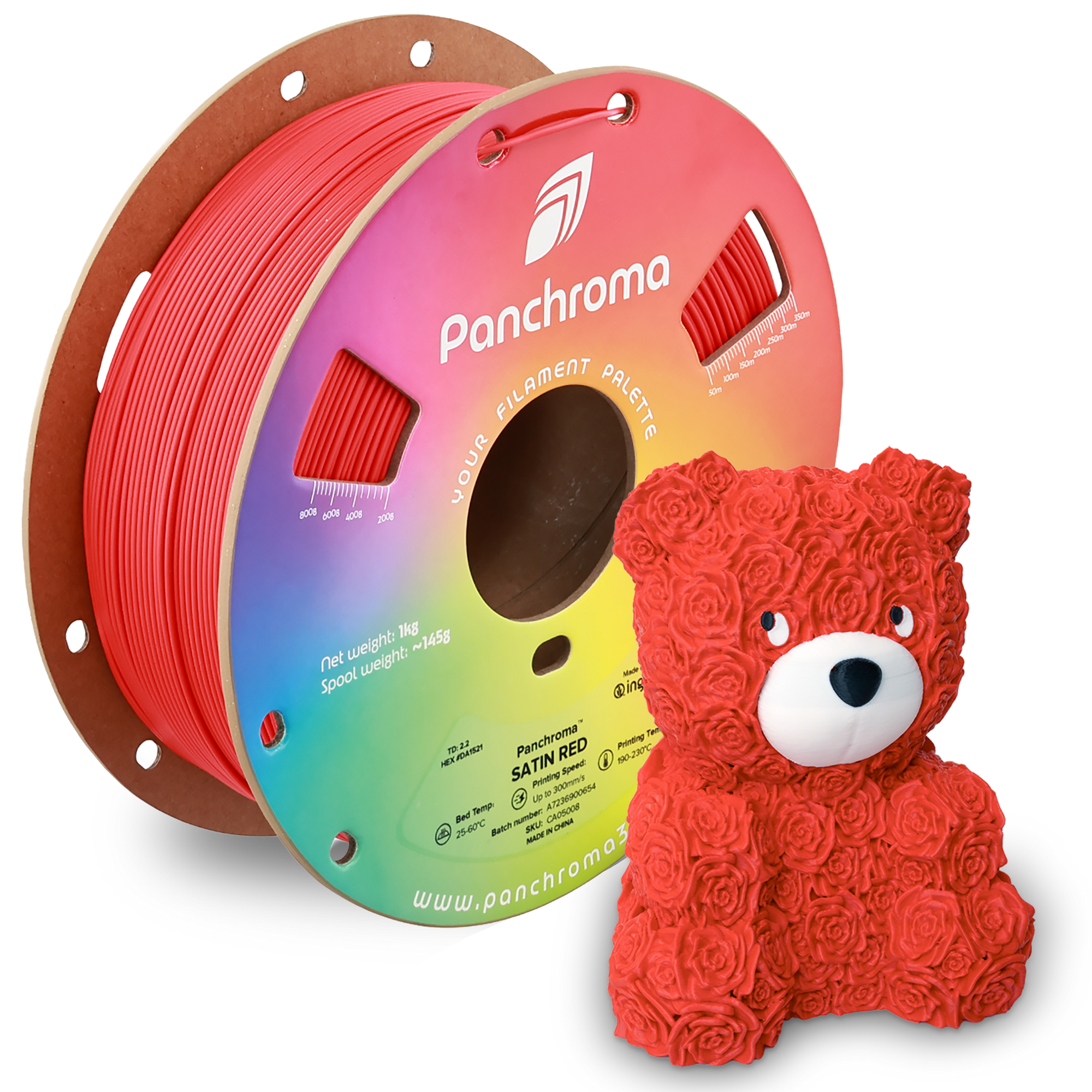 Filamento PLA Satinado Panchroma color rojo