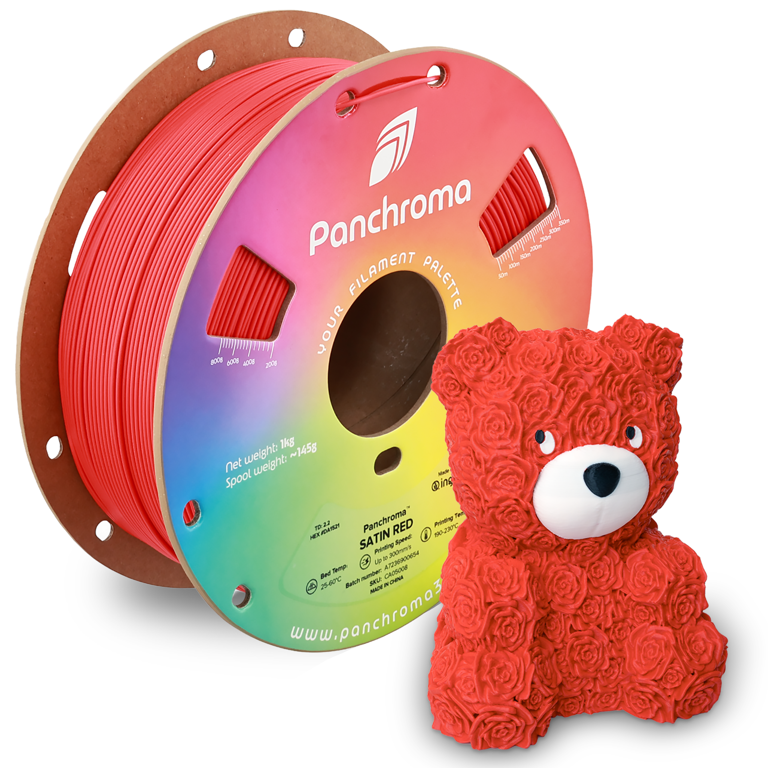 Filamento PLA Satinado Panchroma color rojo