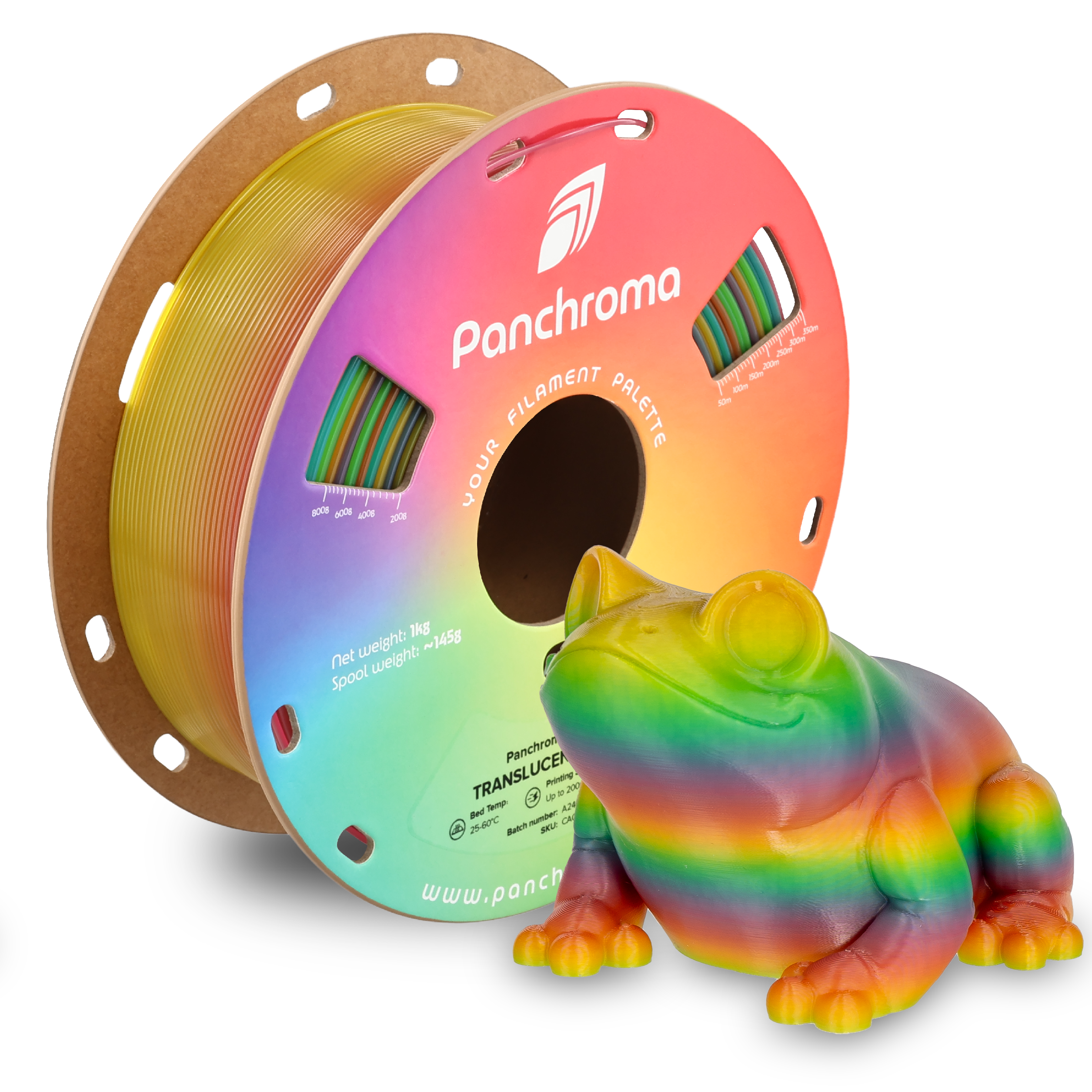 Filamento PLA Gradiente Translúcido Panchroma color arcoíris