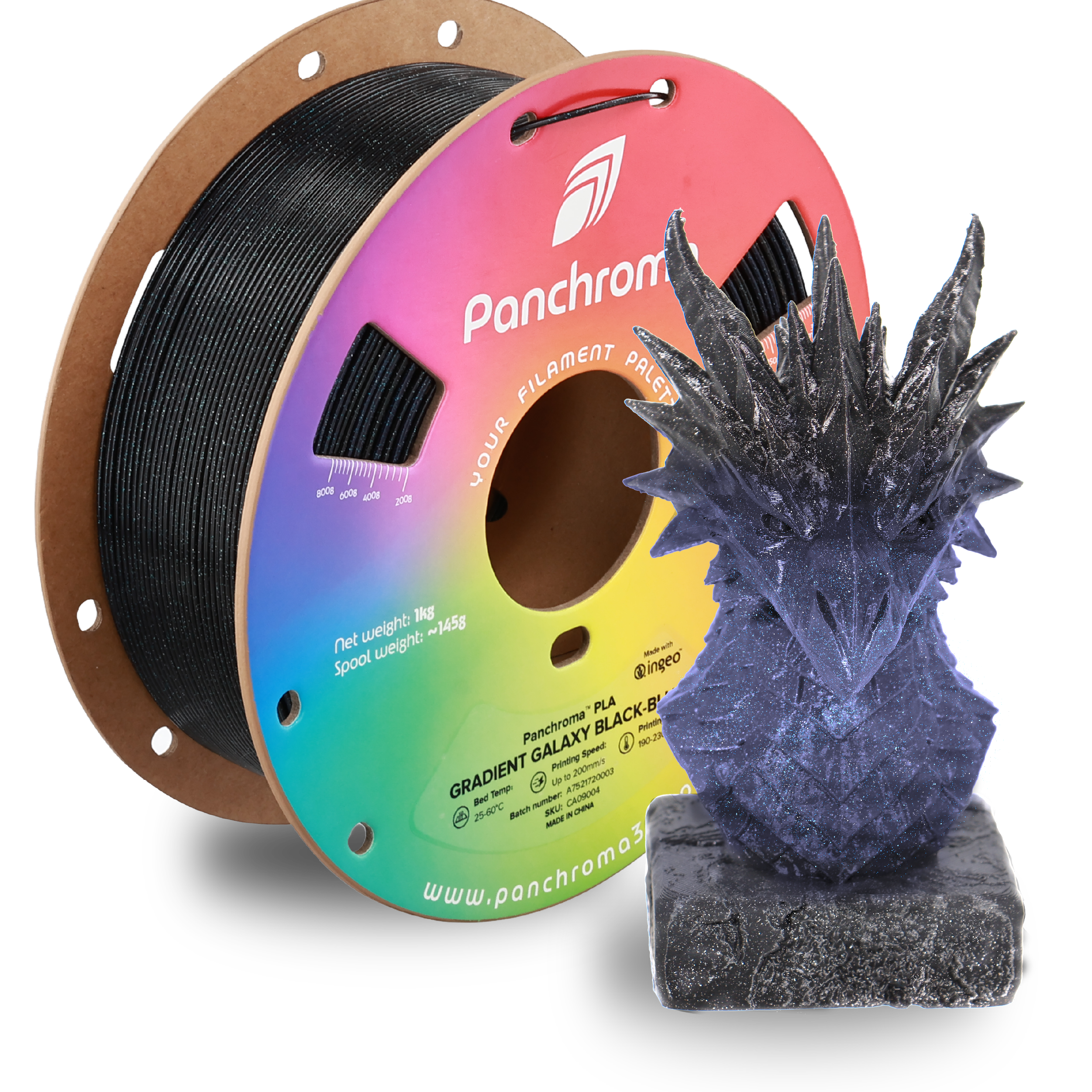 Filamento PLA Gradient Galaxy Panchroma color negro-azul