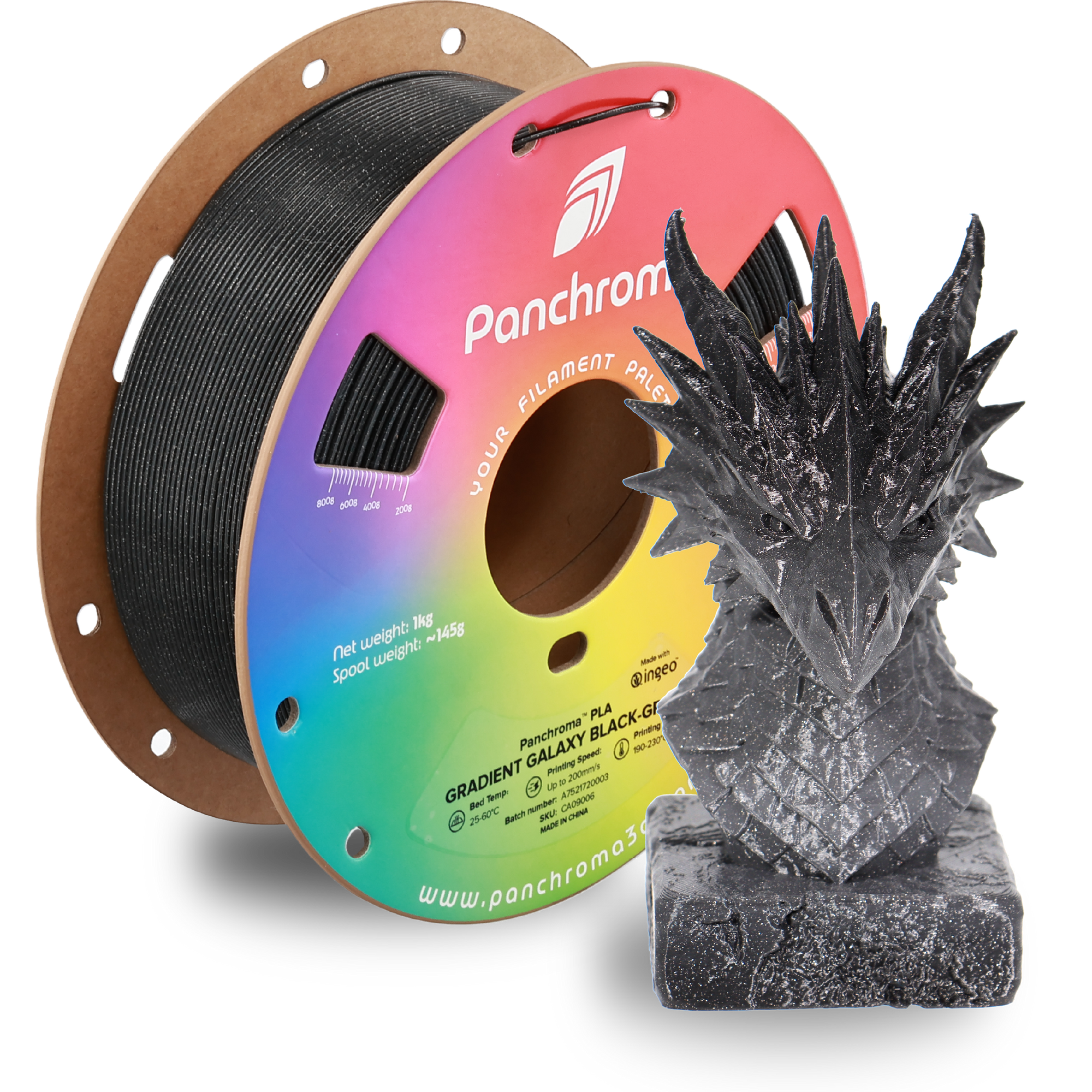 Filamento PLA Gradient Galaxy Panchroma color negro-gris