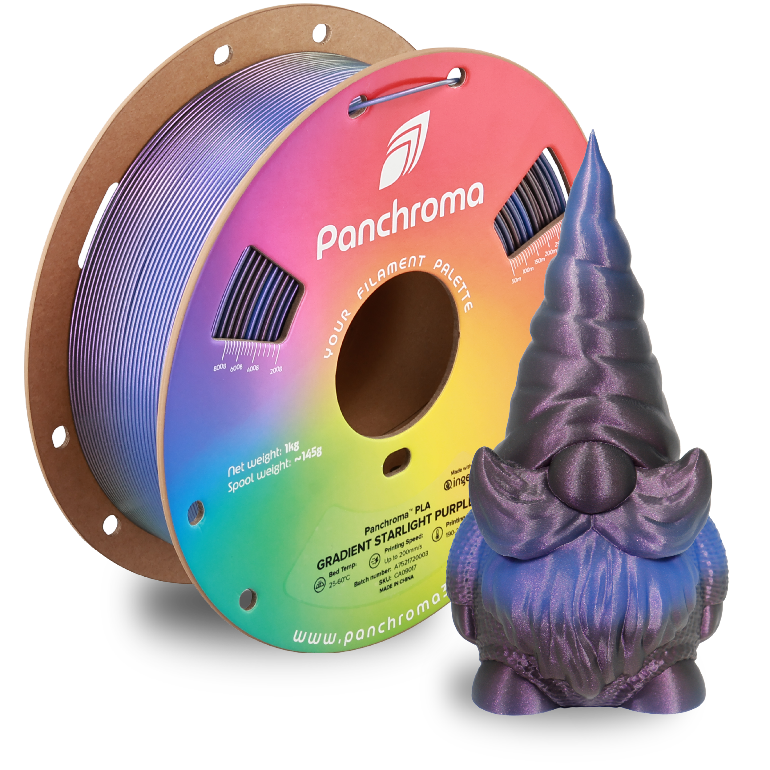 Filamento PLA Gradient Starlight Panchroma color púrpura