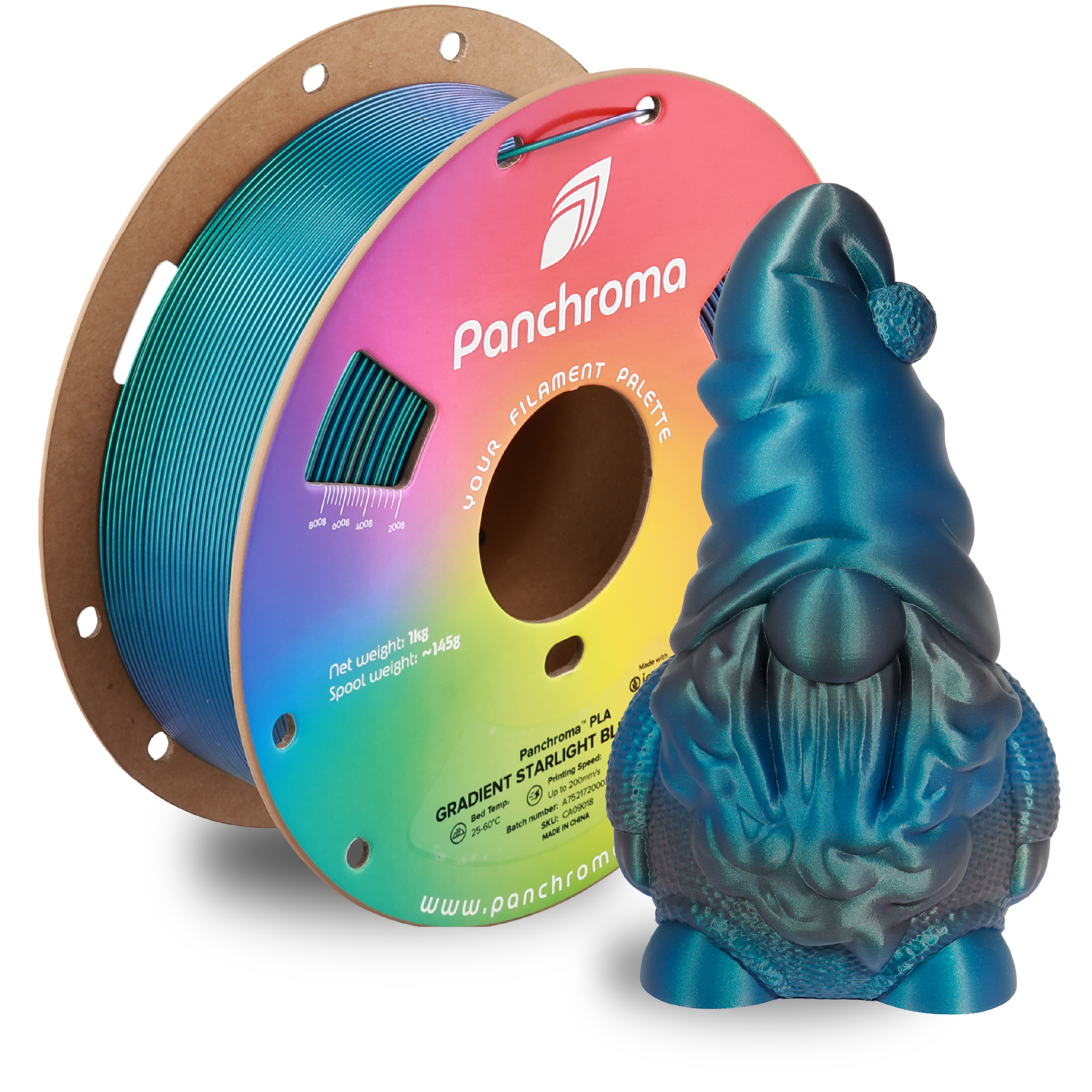 Filamento PLA Gradient Starlight Panchroma color azul-verde