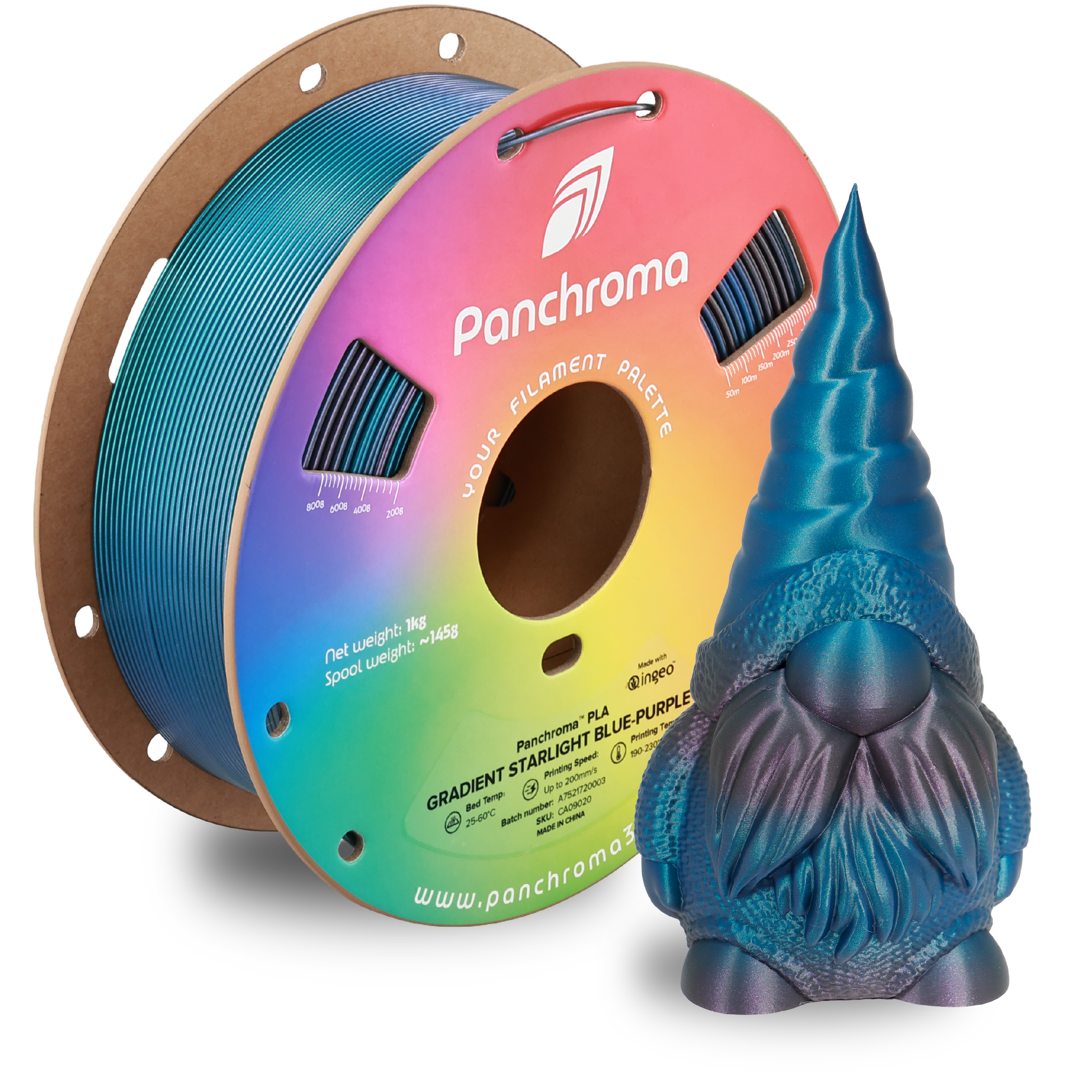 Filamento PLA Gradient Starlight Panchroma color azul-púrpura