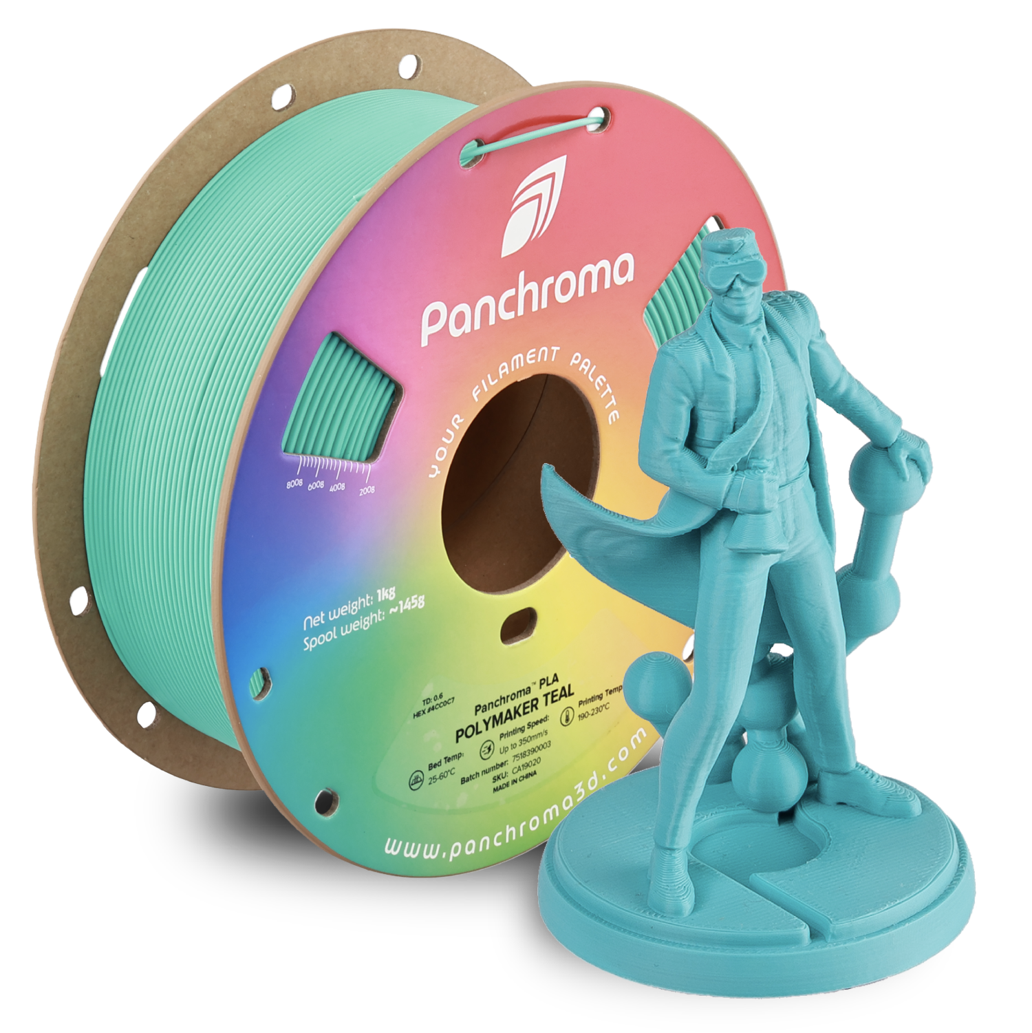 Filamento PLA Básico Panchroma color verde azulado Polymaker