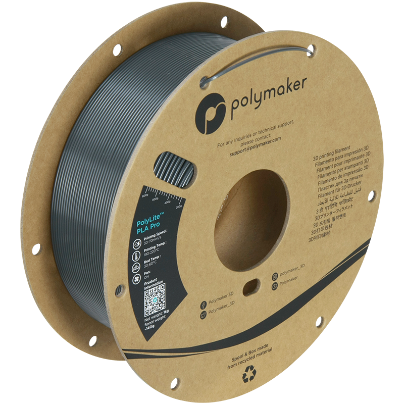 Filamento PLA Pro PolyLite color gris oscuro