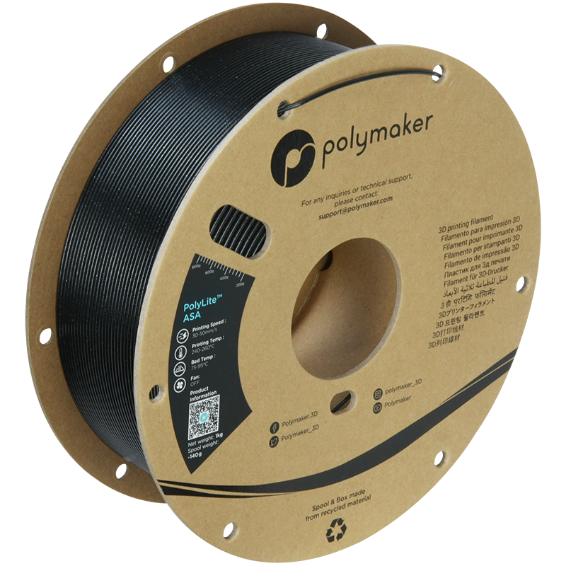 Filamento ASA PolyLite color negro galaxia