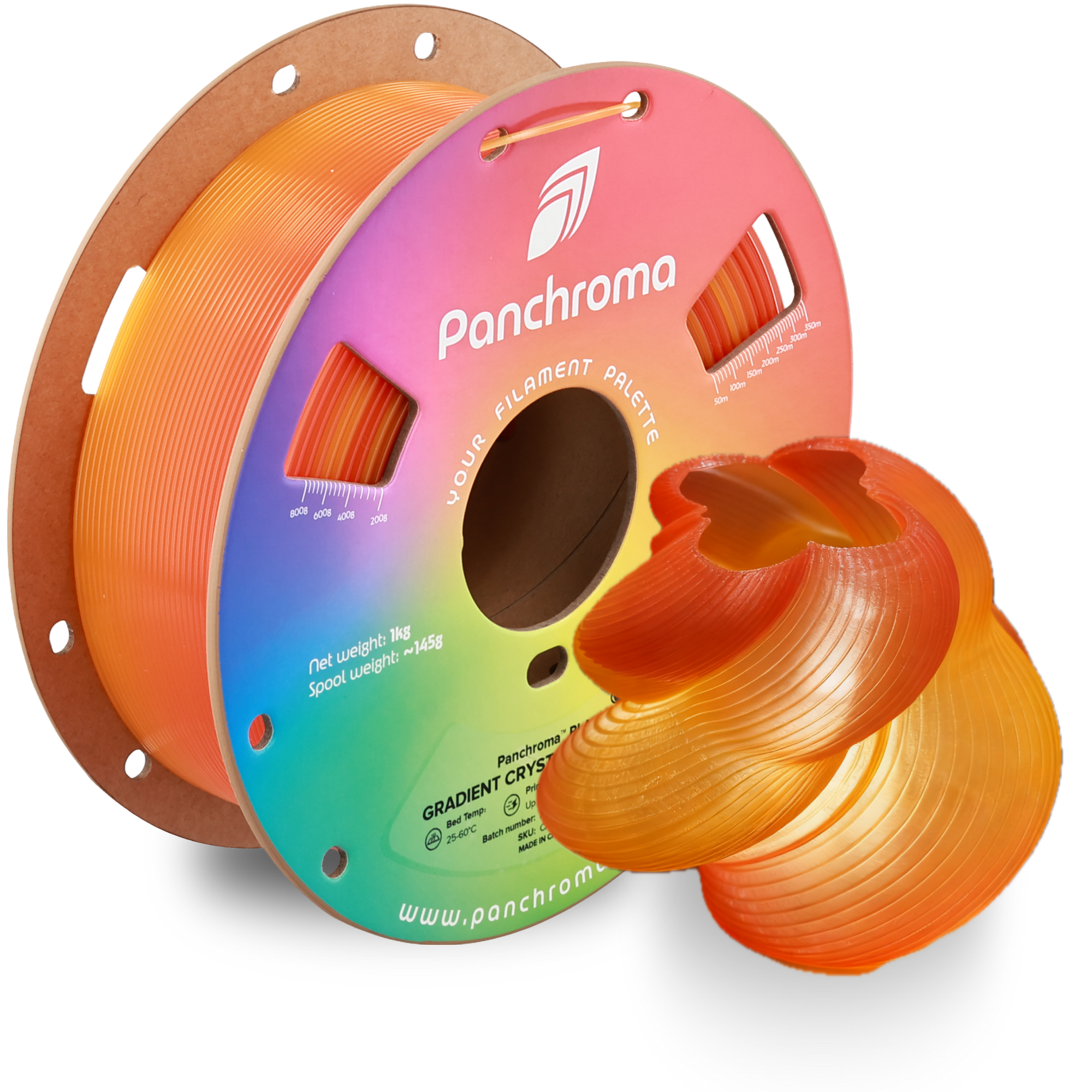 Filamento PLA Gradient Crystal Panchroma color Cornalina (naranja)