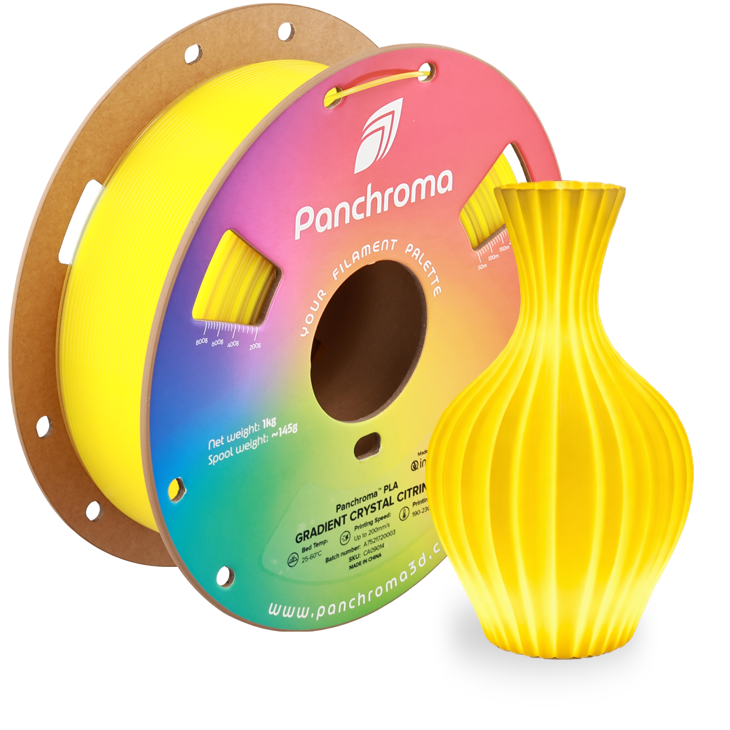 Filamento PLA Gradient Crystal Panchroma color Citrino (amarillo)