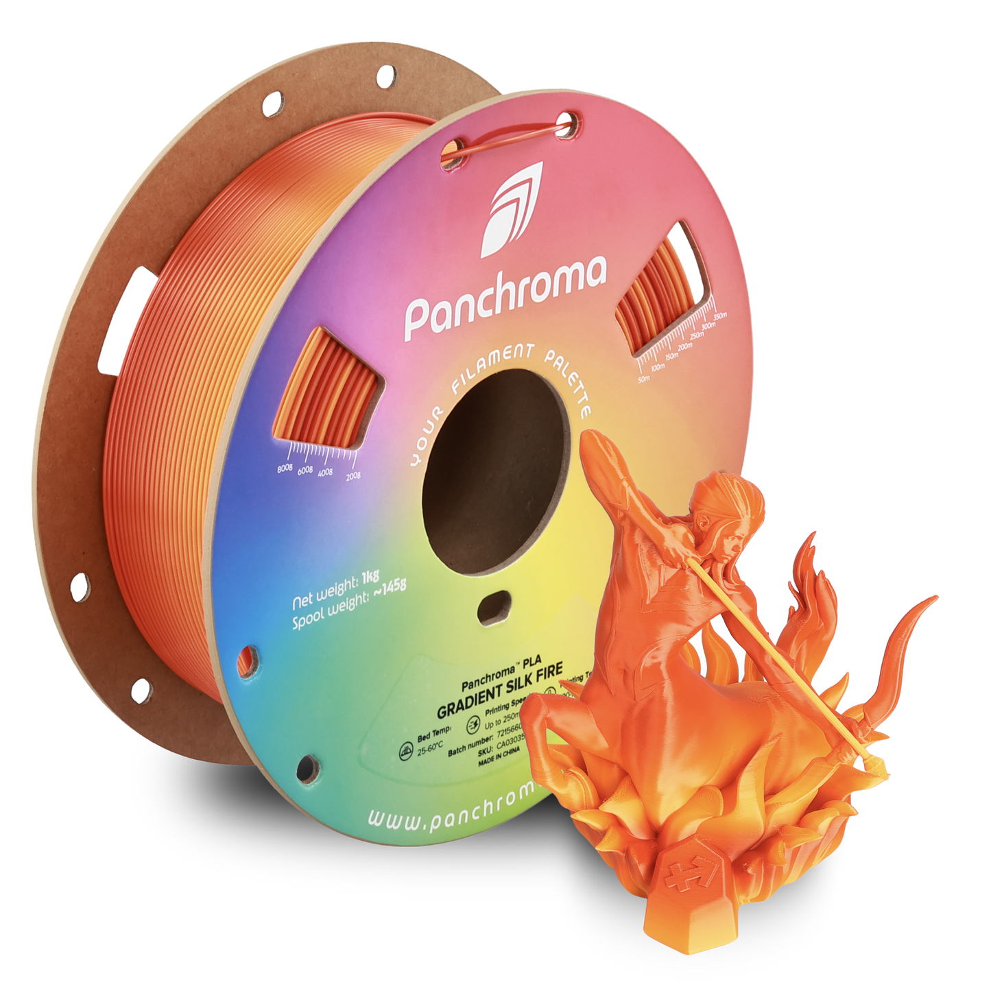 Filamento PLA Gradient Silk Panchroma color Fire