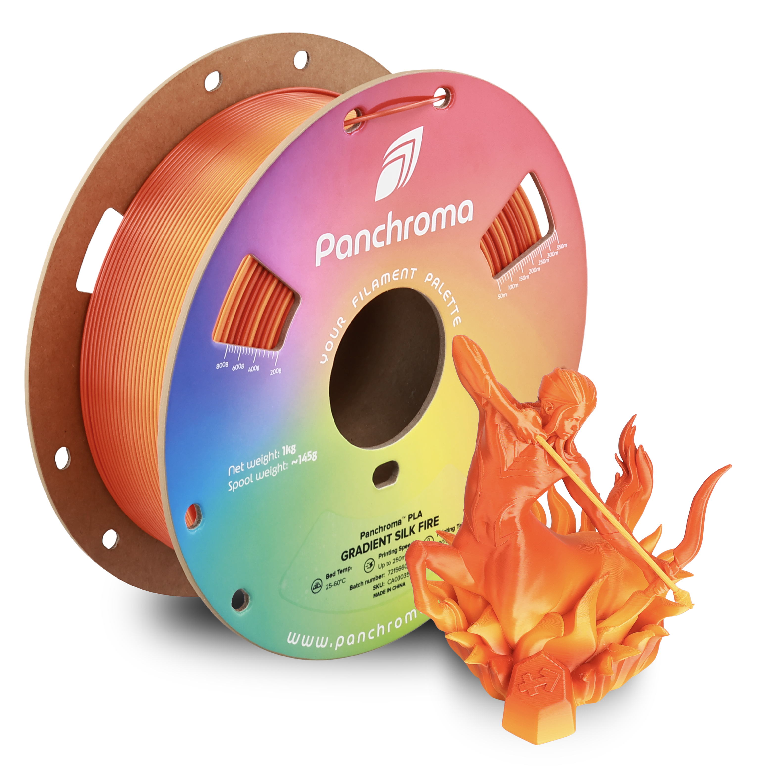 Filamento PLA Gradient Silk Panchroma color Fire