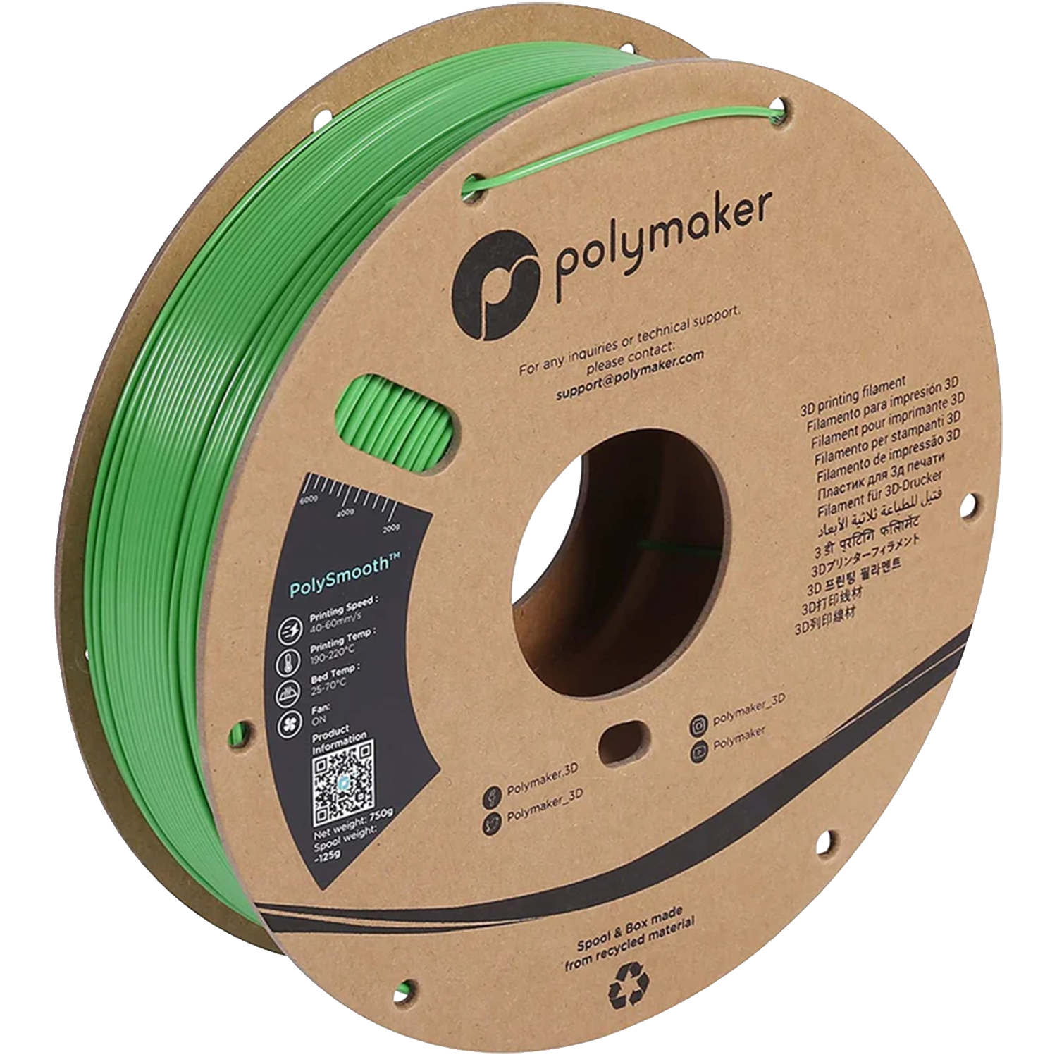 Filamento PolySmooth color verde