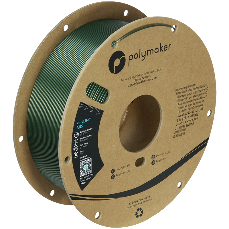 Filamento ABS Metálico PolyLite color verde metálico