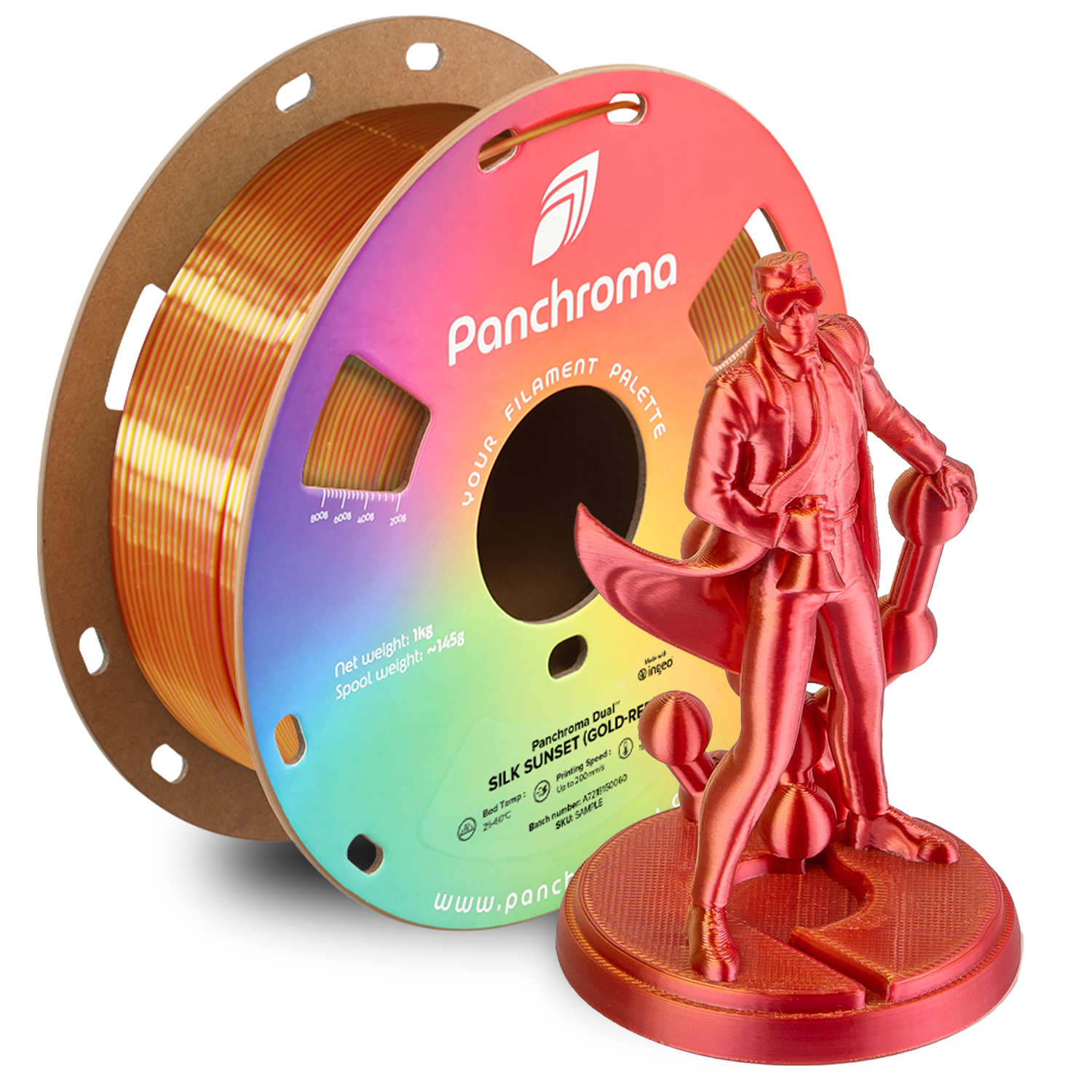 Filamento PLA Dual Silk Panchroma color Sunset