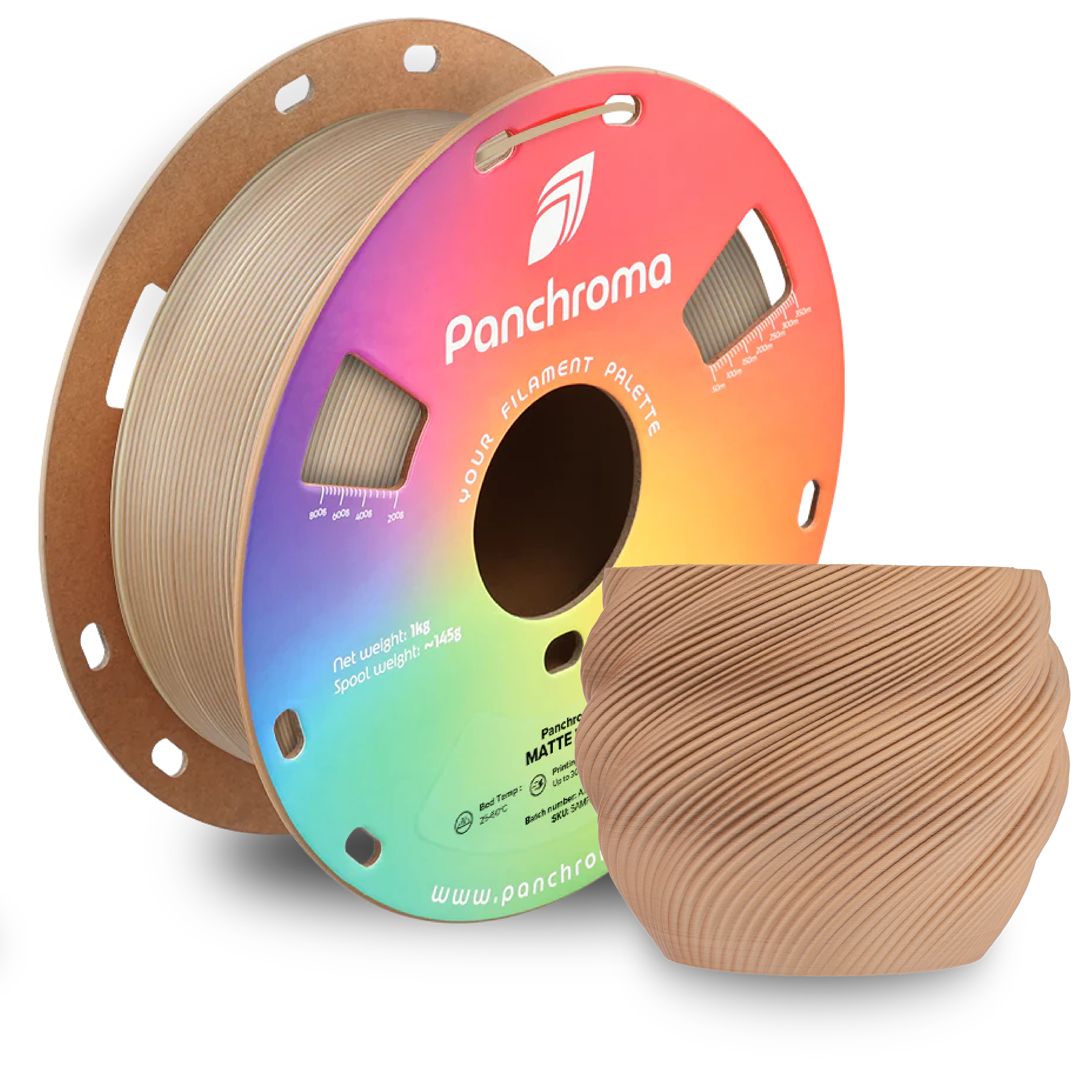 Filamento PLA Mate Gradiente Panchroma color madera degradado - bobina