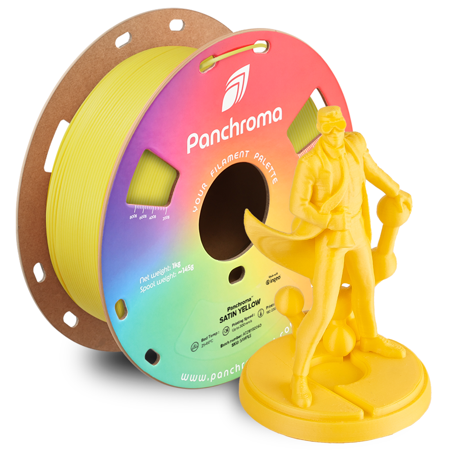 Filamento PLA Satinado Panchroma color amarillo