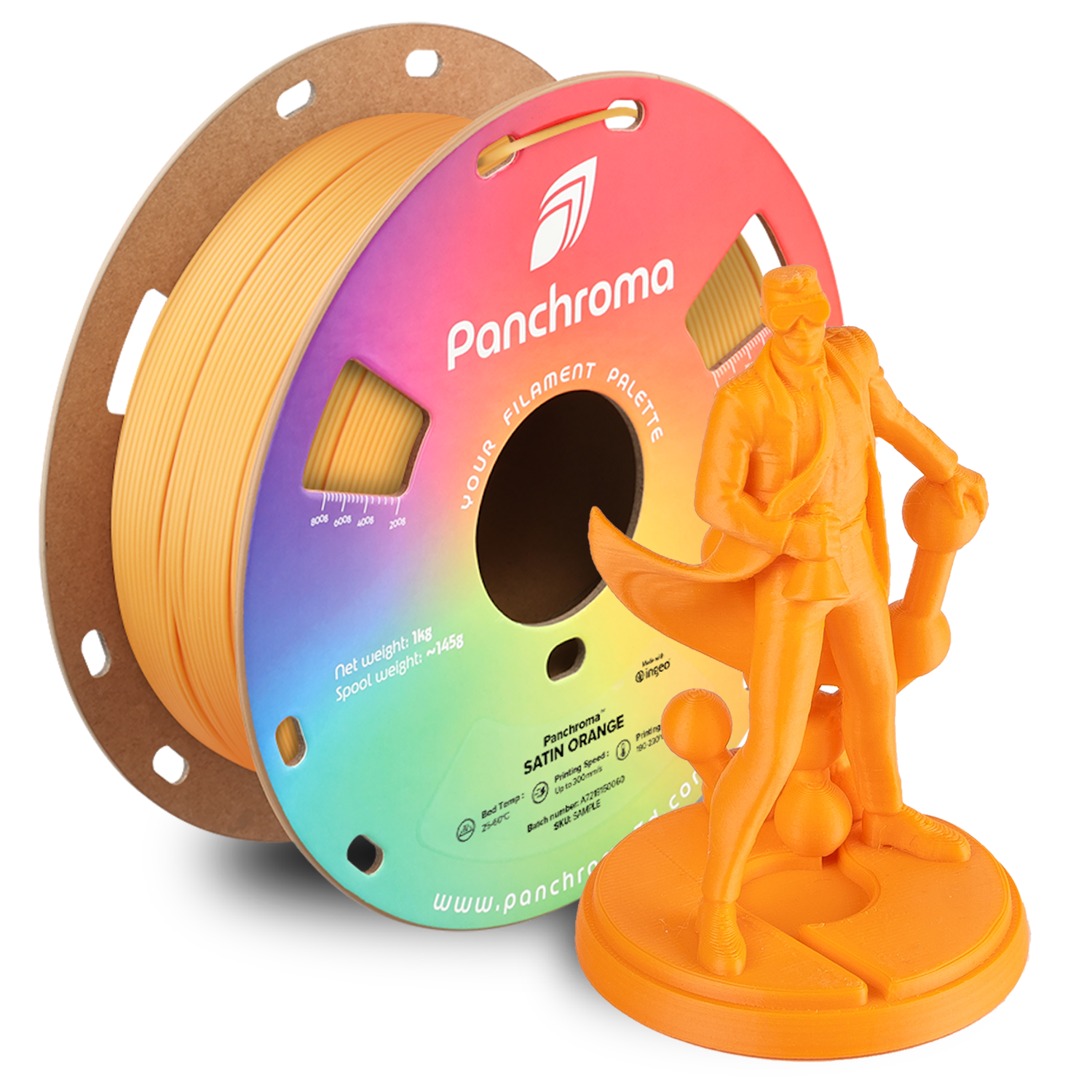 Filamento PLA Satinado Panchroma color naranja