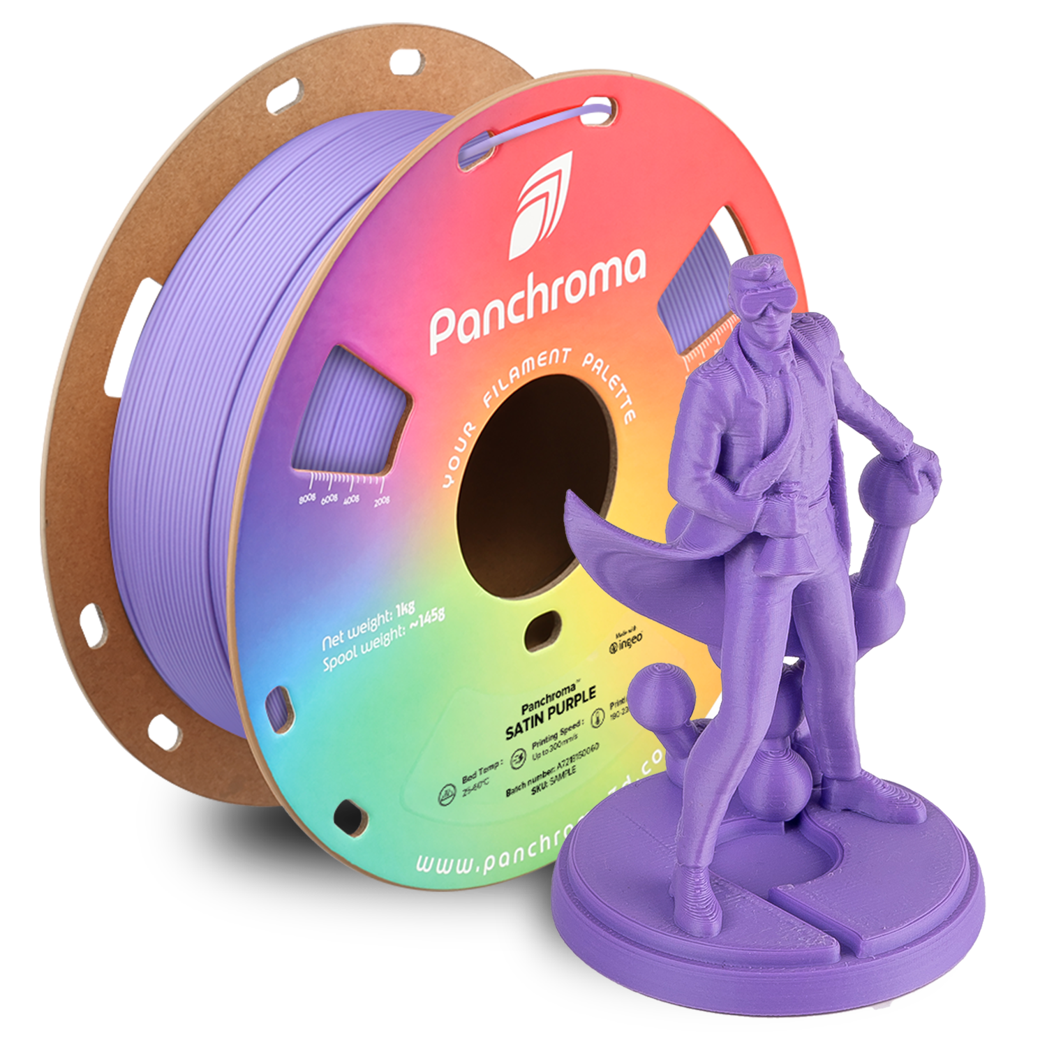 Filamento PLA Satinado Panchroma color morado