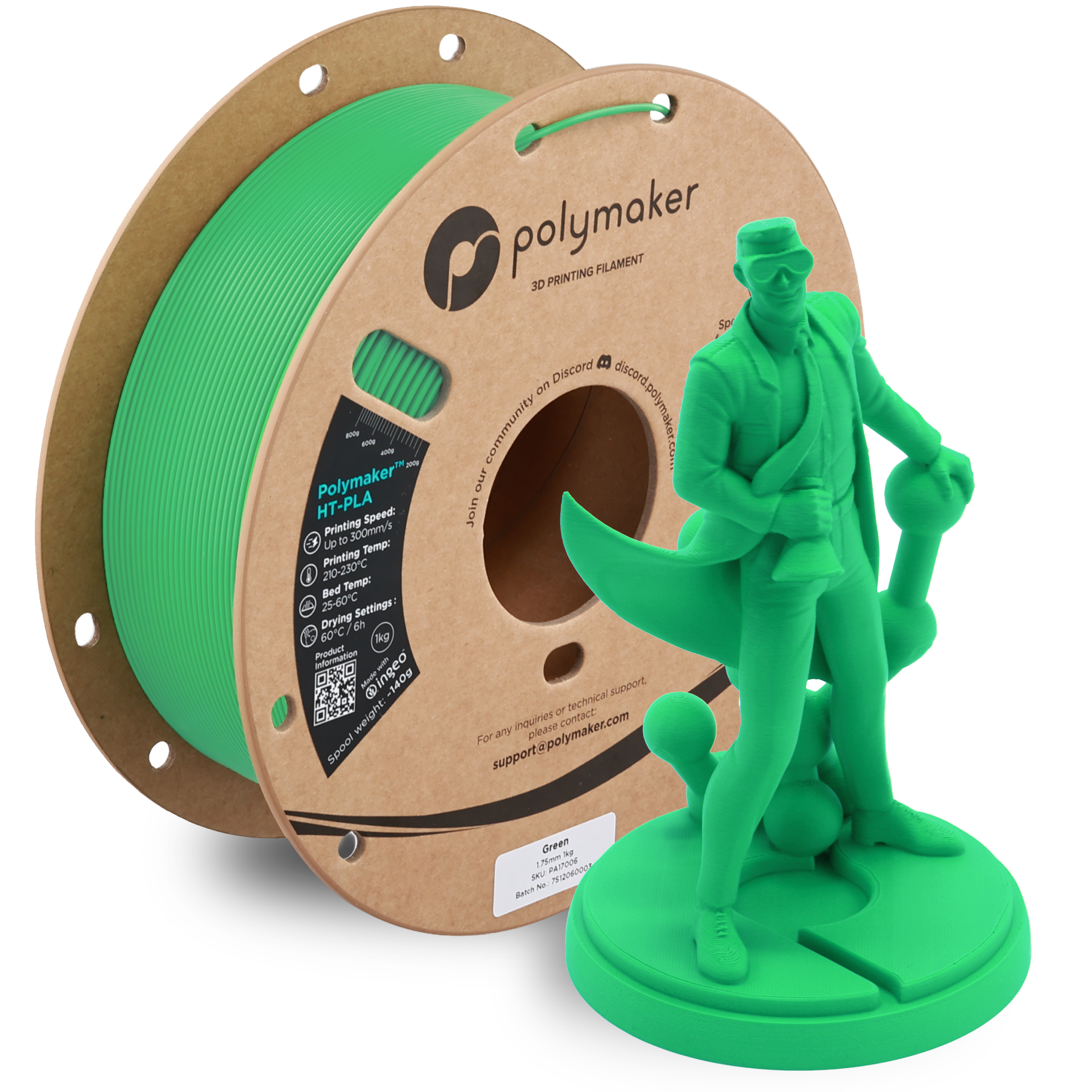 Filamento HT-PLA Polymaker color verde