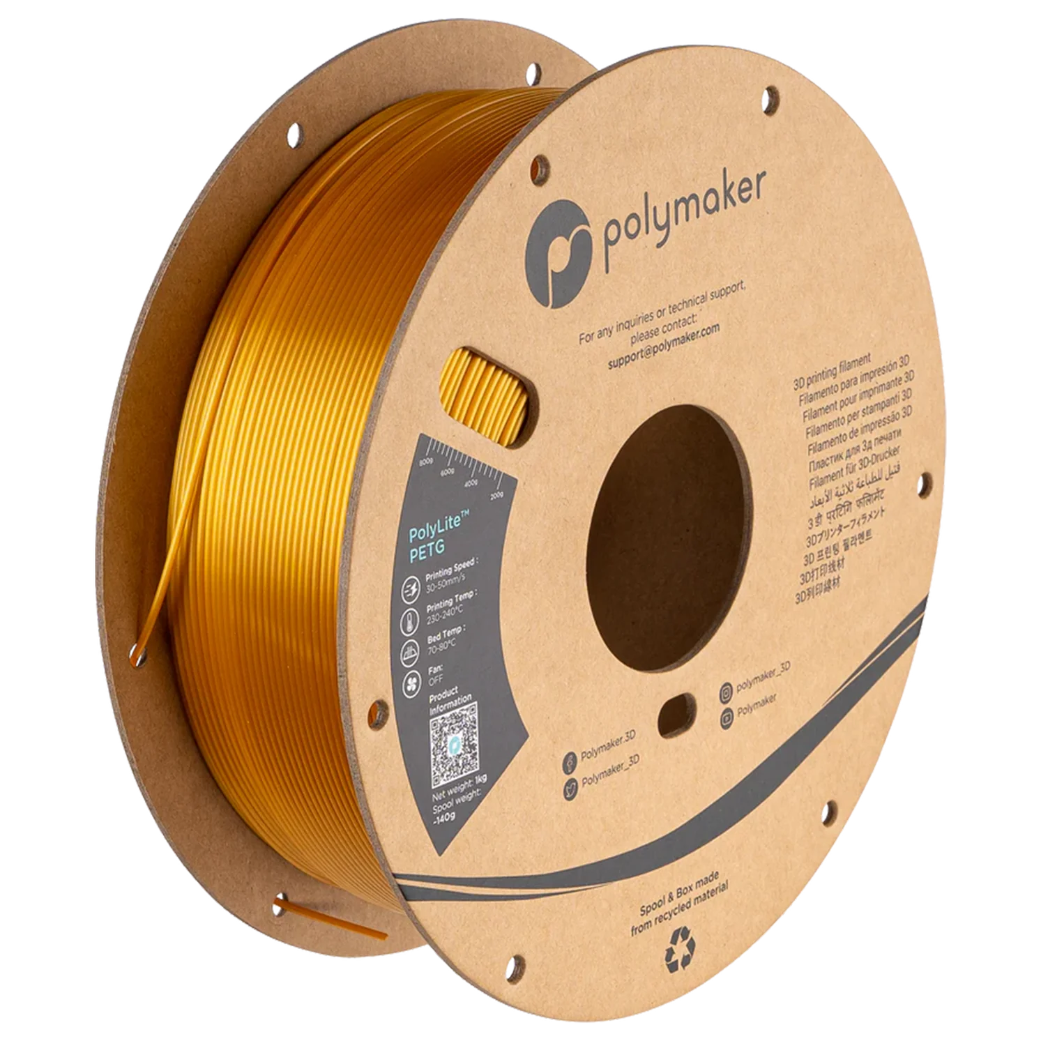 Filamento PETG Metálico PolyLite - imagen de producto (ref. PB01013)