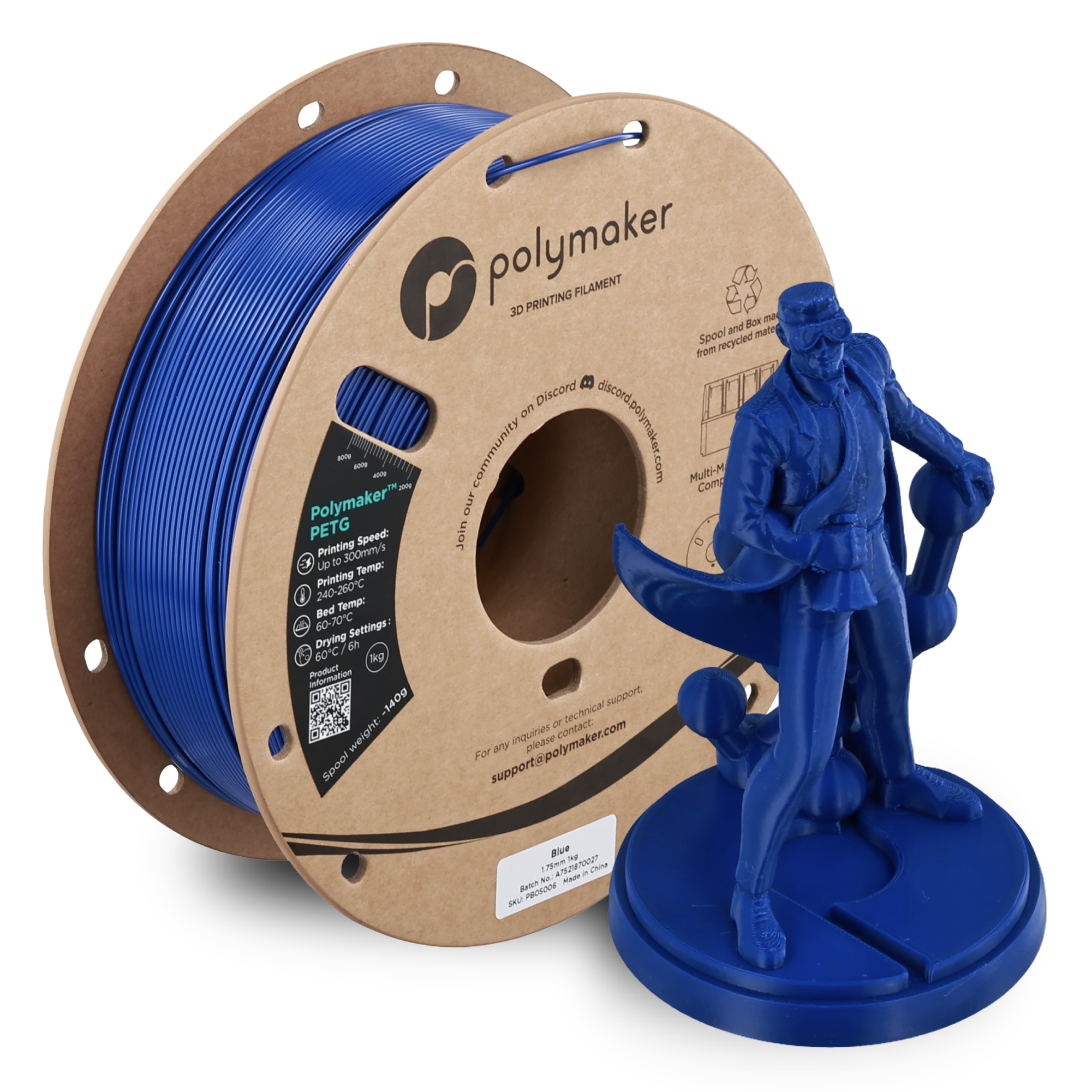 Filamento PETG Polymaker color azul