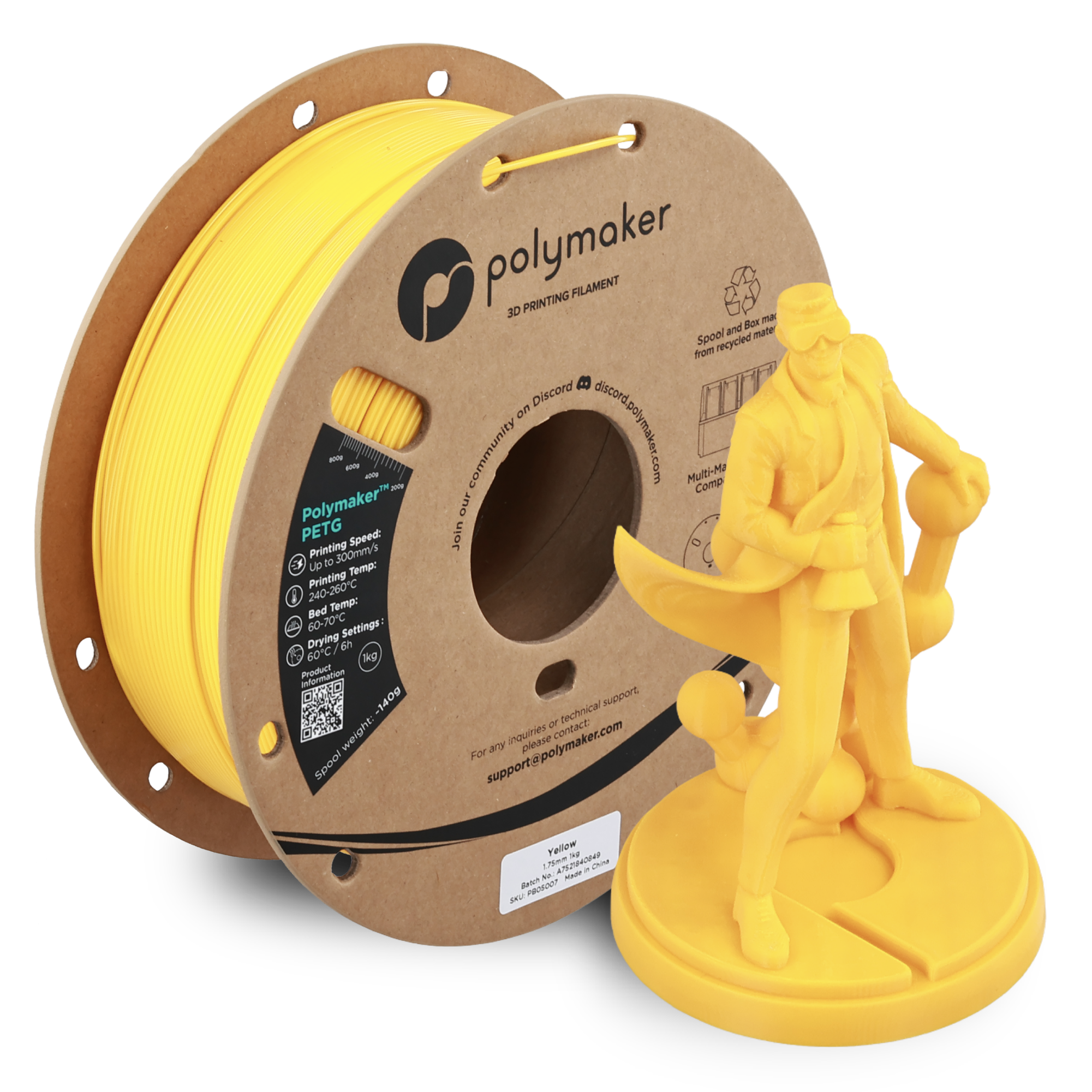 Filamento PETG Polymaker color amarillo