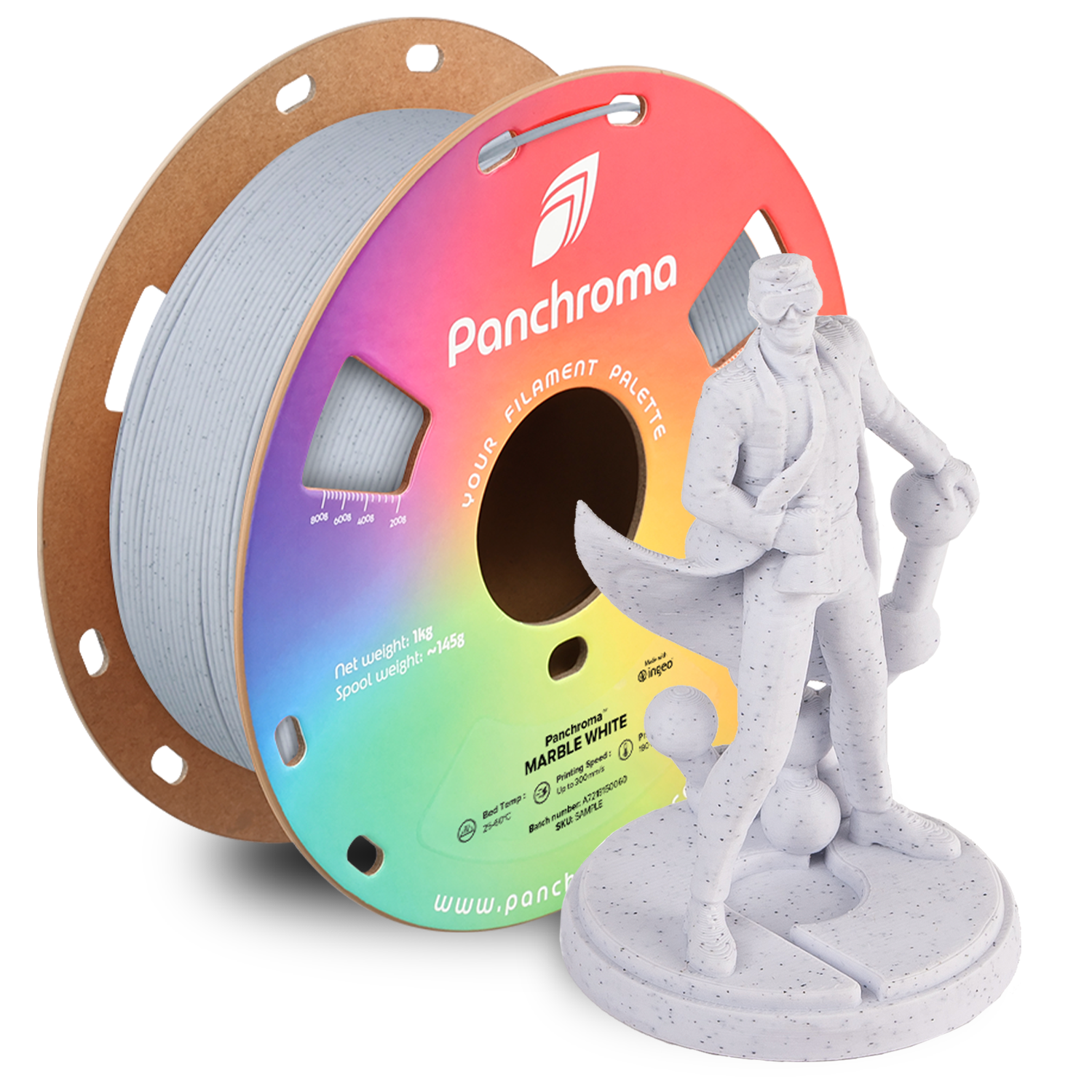 Filamento PLA Mármol Panchroma color blanco mármol