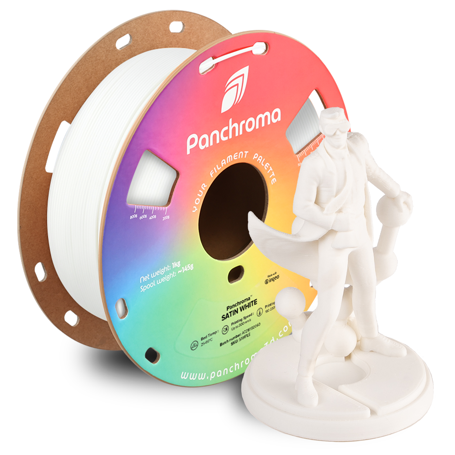 Filamento PLA Satinado Panchroma color blanco