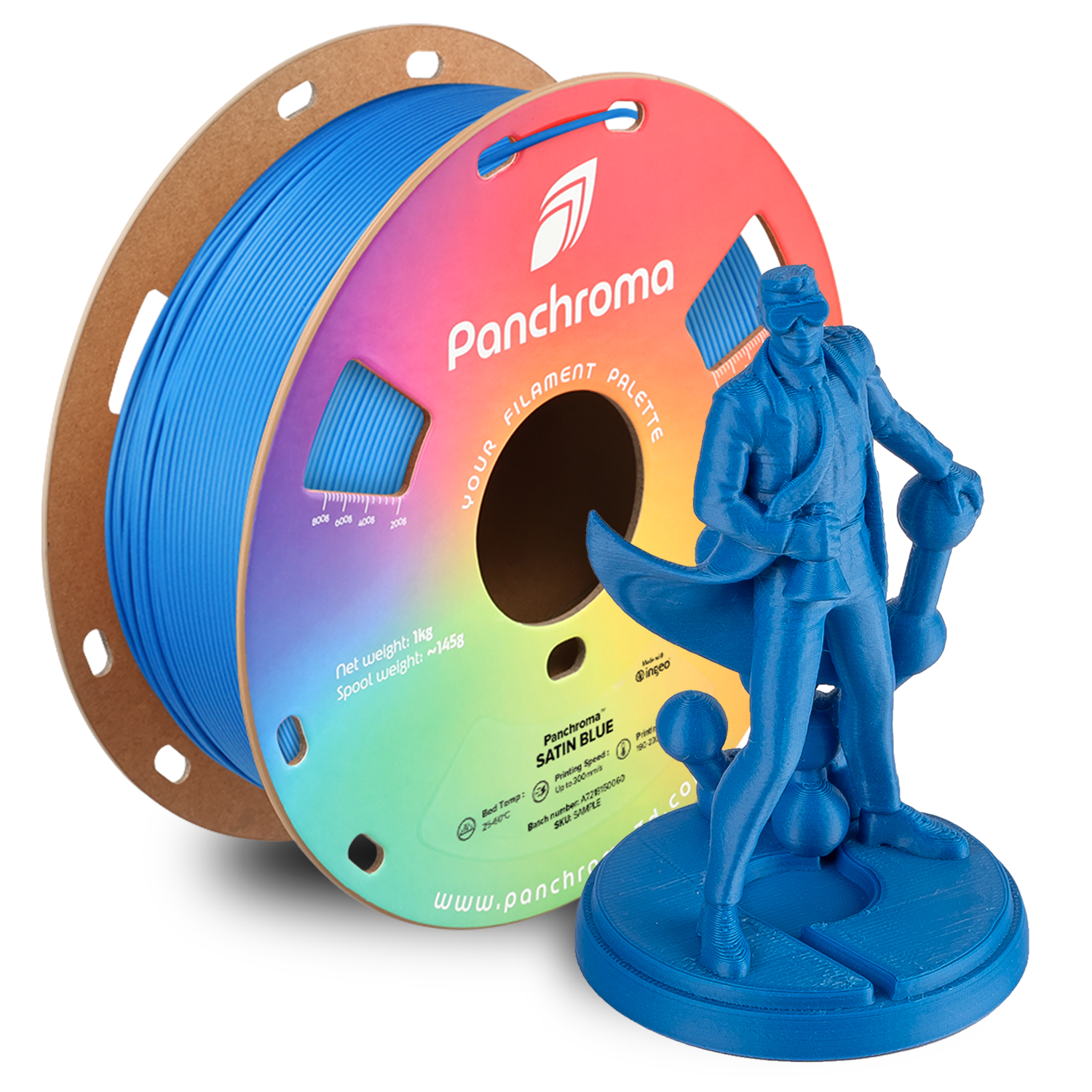 Filamento PLA Satinado Panchroma color azul
