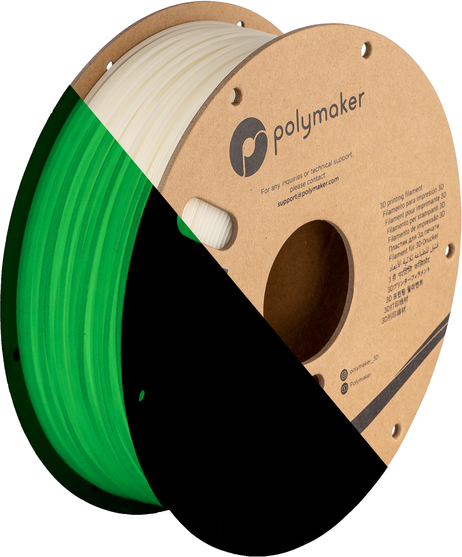 Filamento PLA Luminoso Panchroma color verde fosforescente