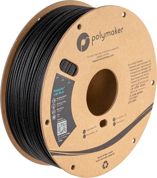 Filamento LW-PLA PolyLite color negro