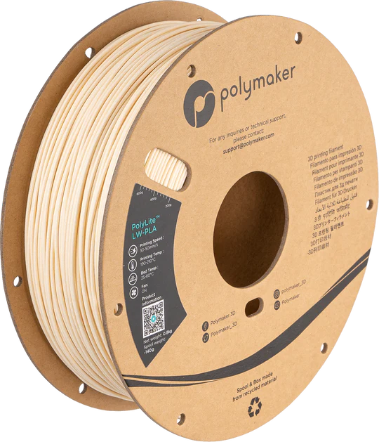 Filamento LW-PLA PolyLite color blanco