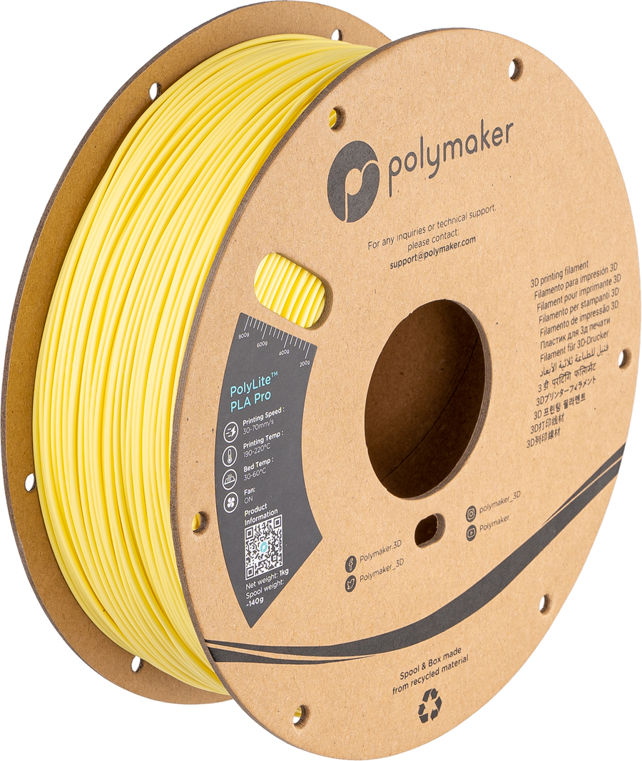 Filamento PLA Pro PolyLite color amarillo claro