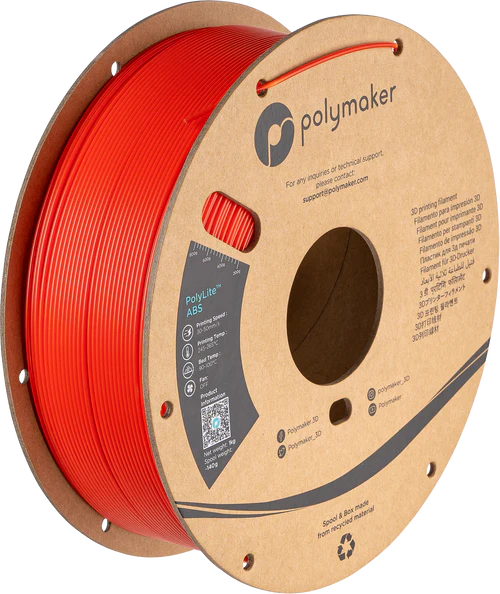 Filamento ABS PolyLite color rojo