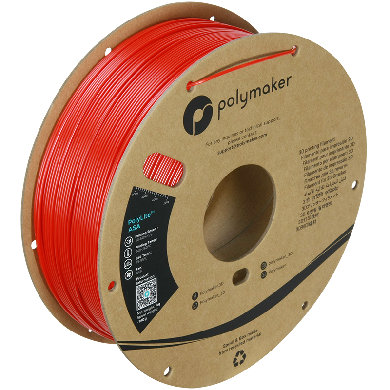 Filamento ASA PolyLite color rojo