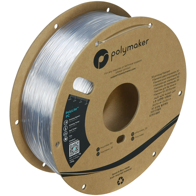 Filamento PC PolyLite color transparente